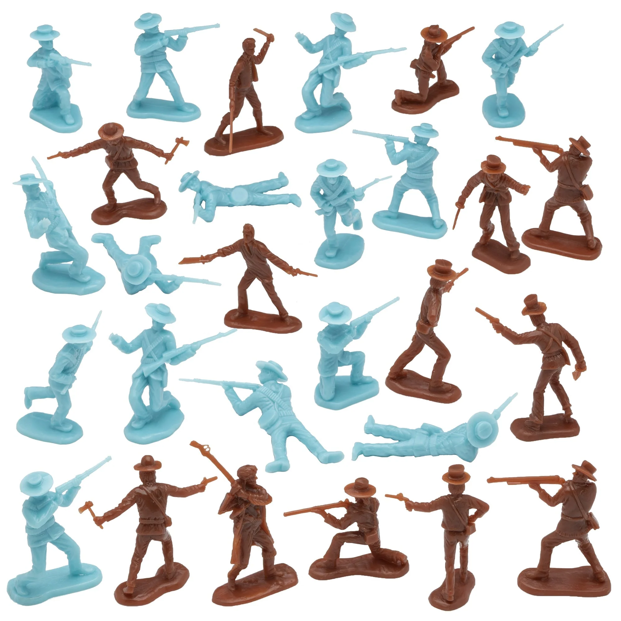 BMC The Alamo Plastic Army Men - Brown Texas vs Blue Mexico 37pc Soldier Figures - Image 4