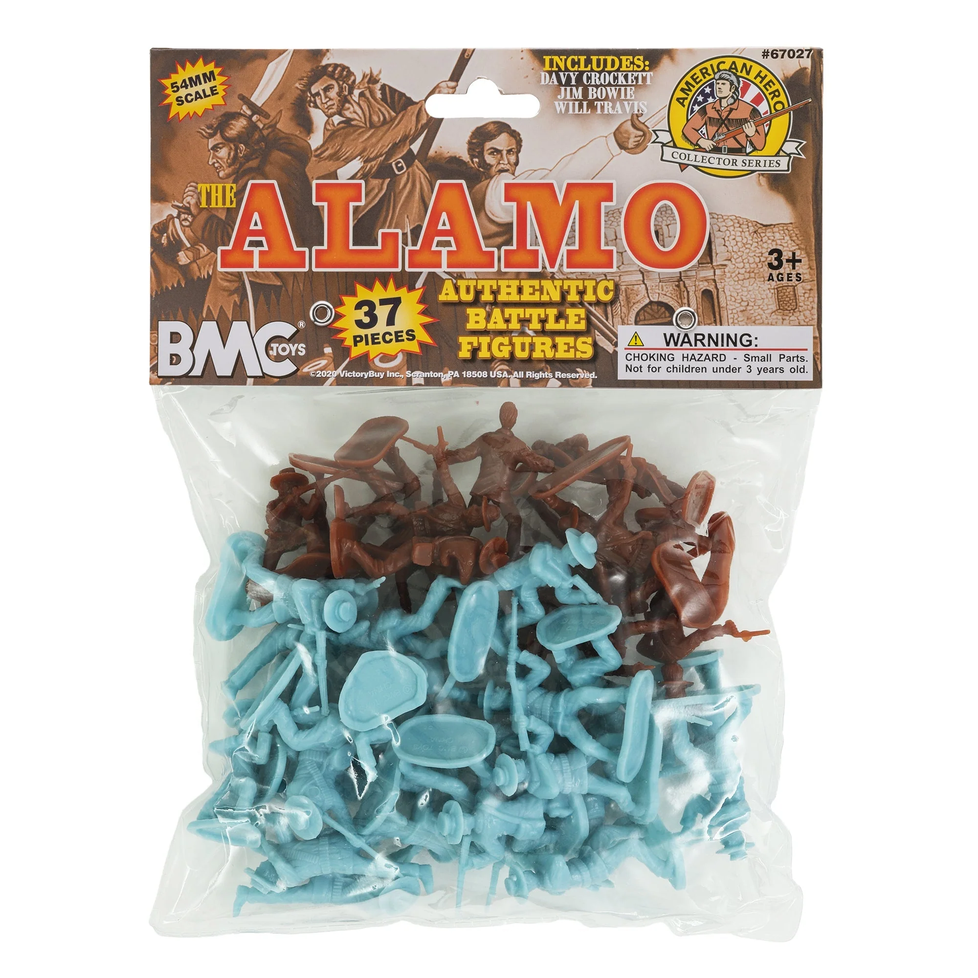 BMC The Alamo Plastic Army Men - Brown Texas vs Blue Mexico 37pc Soldier Figures - Image 6