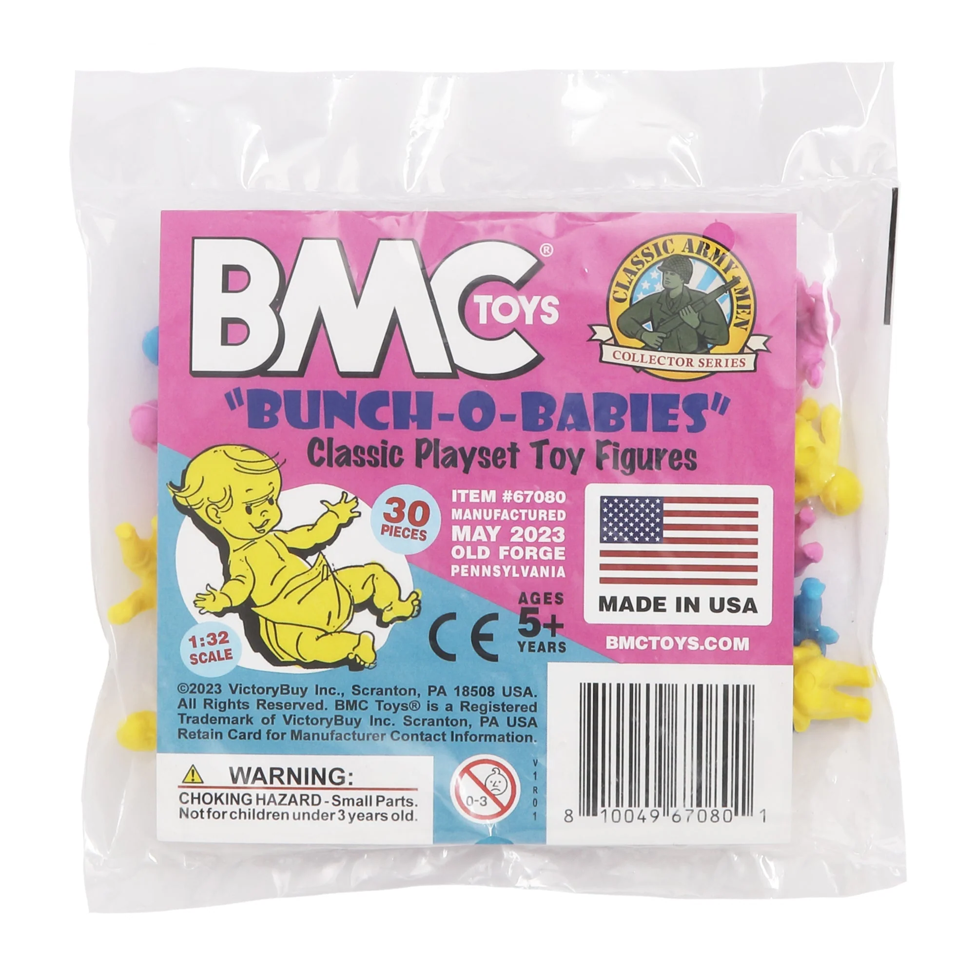 BMC Classic Bunch-O-Babies - Blue Pink Yellow 30pc Baby Doll Figures - US Made - Image 5