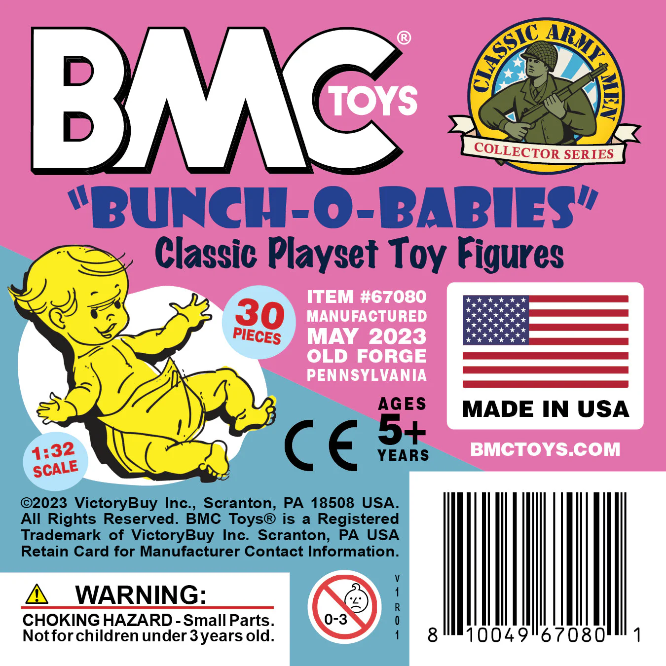 BMC Classic Bunch-O-Babies - Blue Pink Yellow 30pc Baby Doll Figures - US Made - Image 6