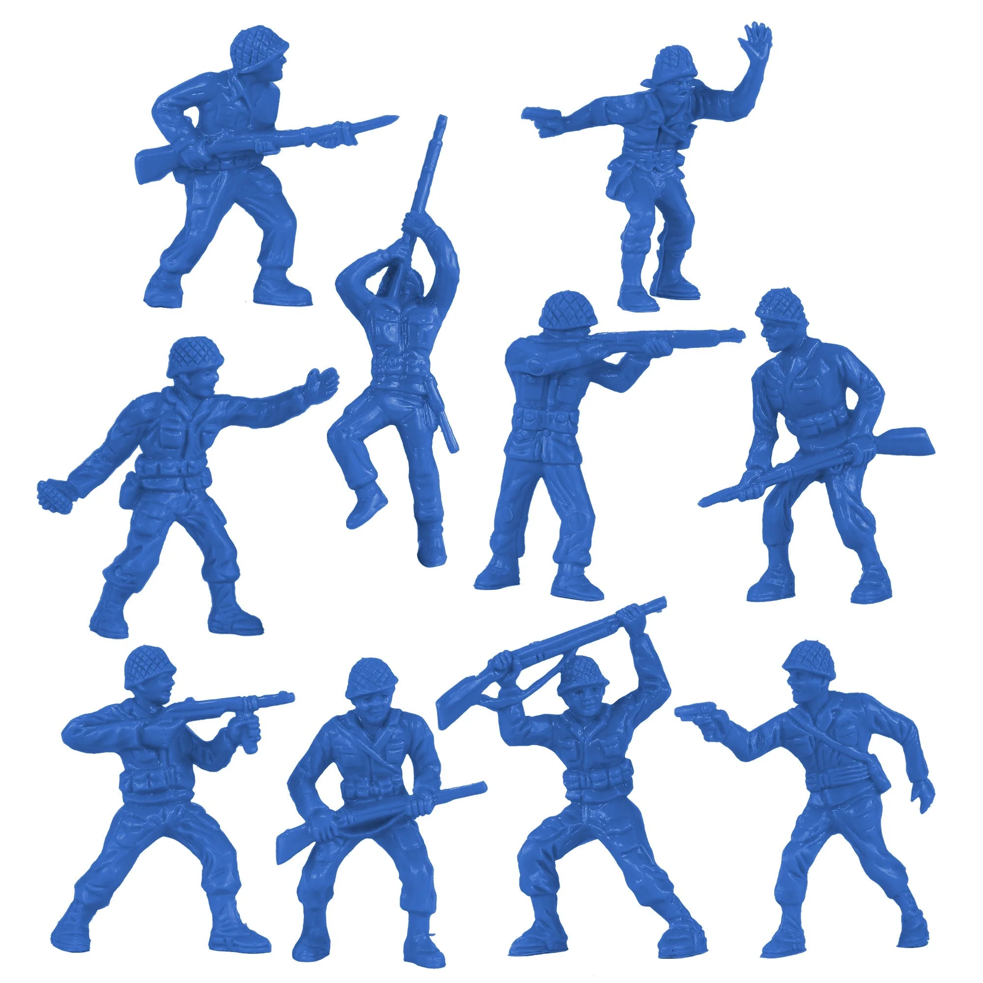 BMC Classic Plastic Army Men - 40pc Blue WW2 Soldier Figures - Made in USA - Image 3