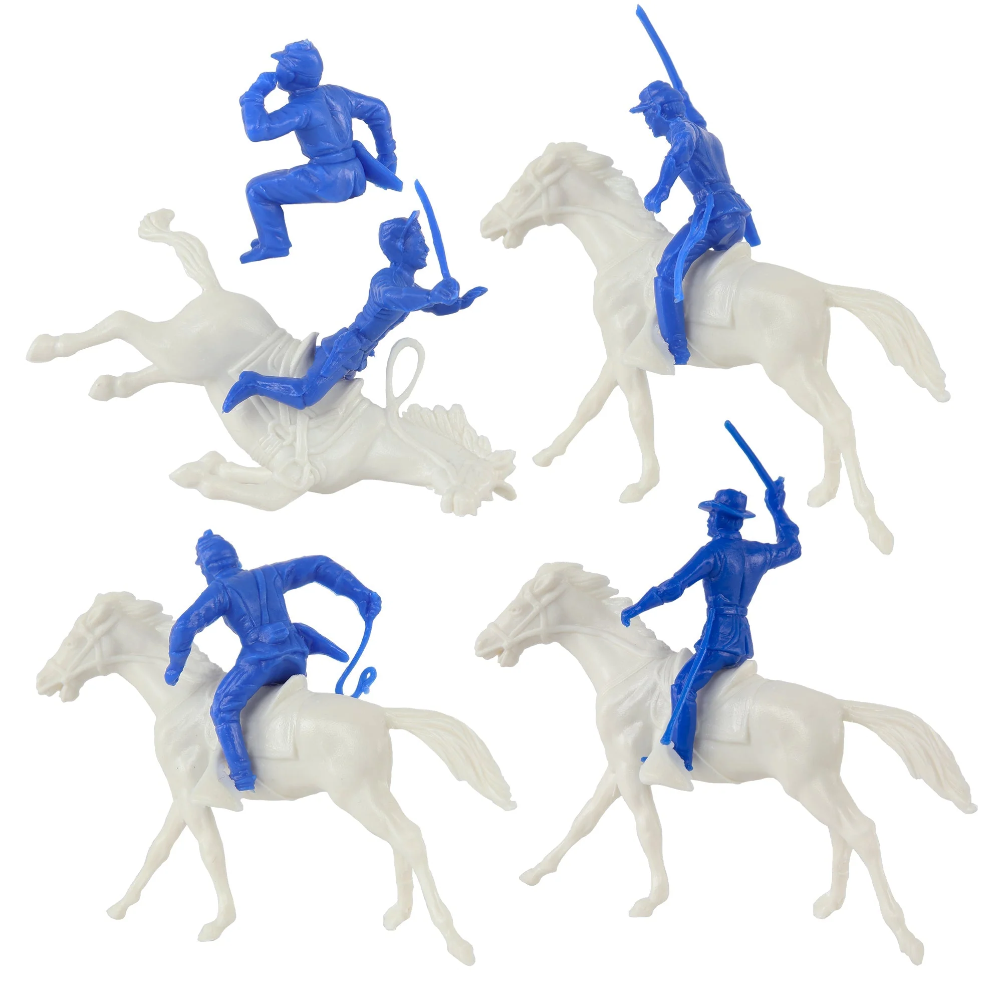 BMC Classic Marx Civil War Cavalry - 16pc Blue Plastic Figure Playset - Image 5