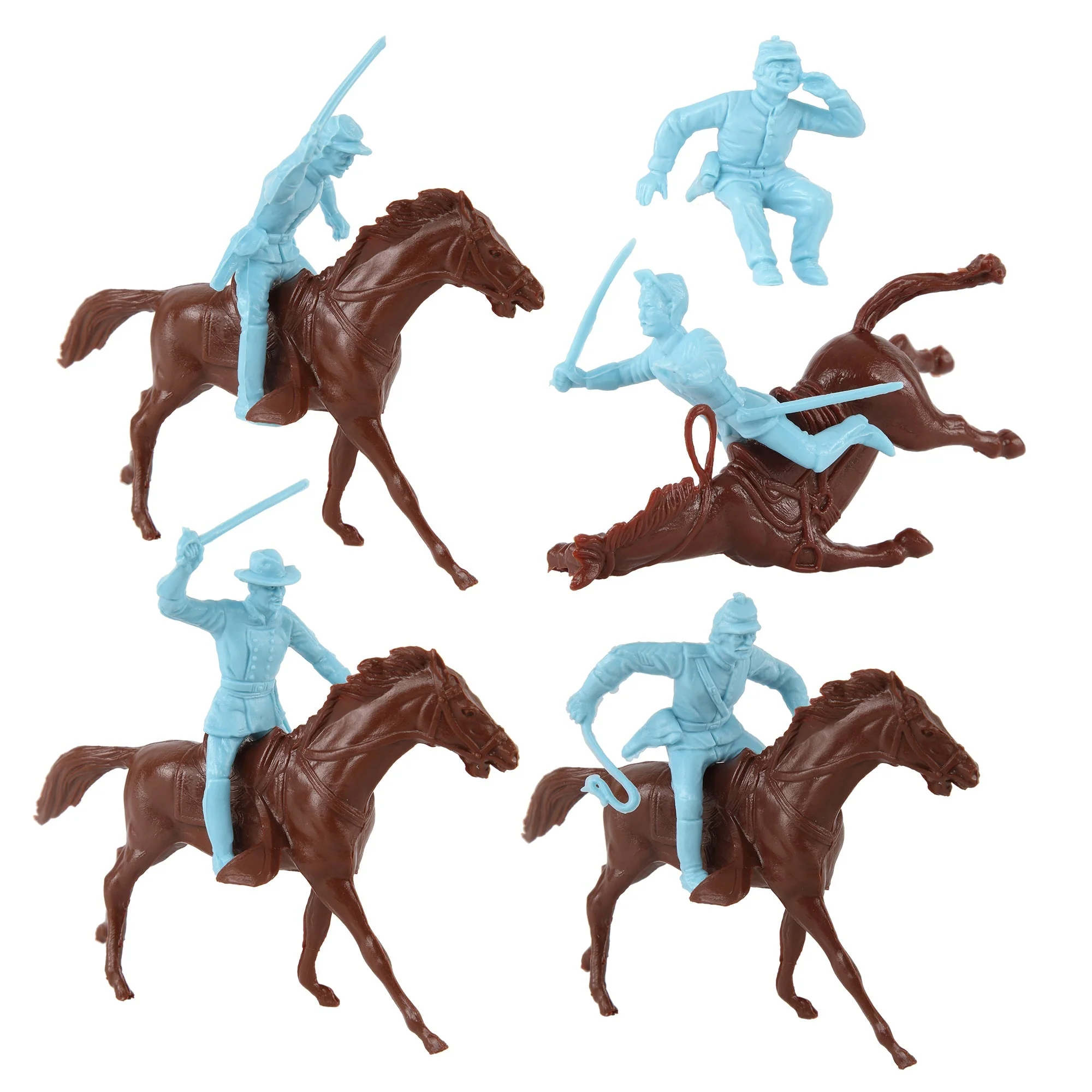 BMC Classic Marx Civil War Cavalry - 16pc Powder Blue Plastic Figure Playset - Image 3