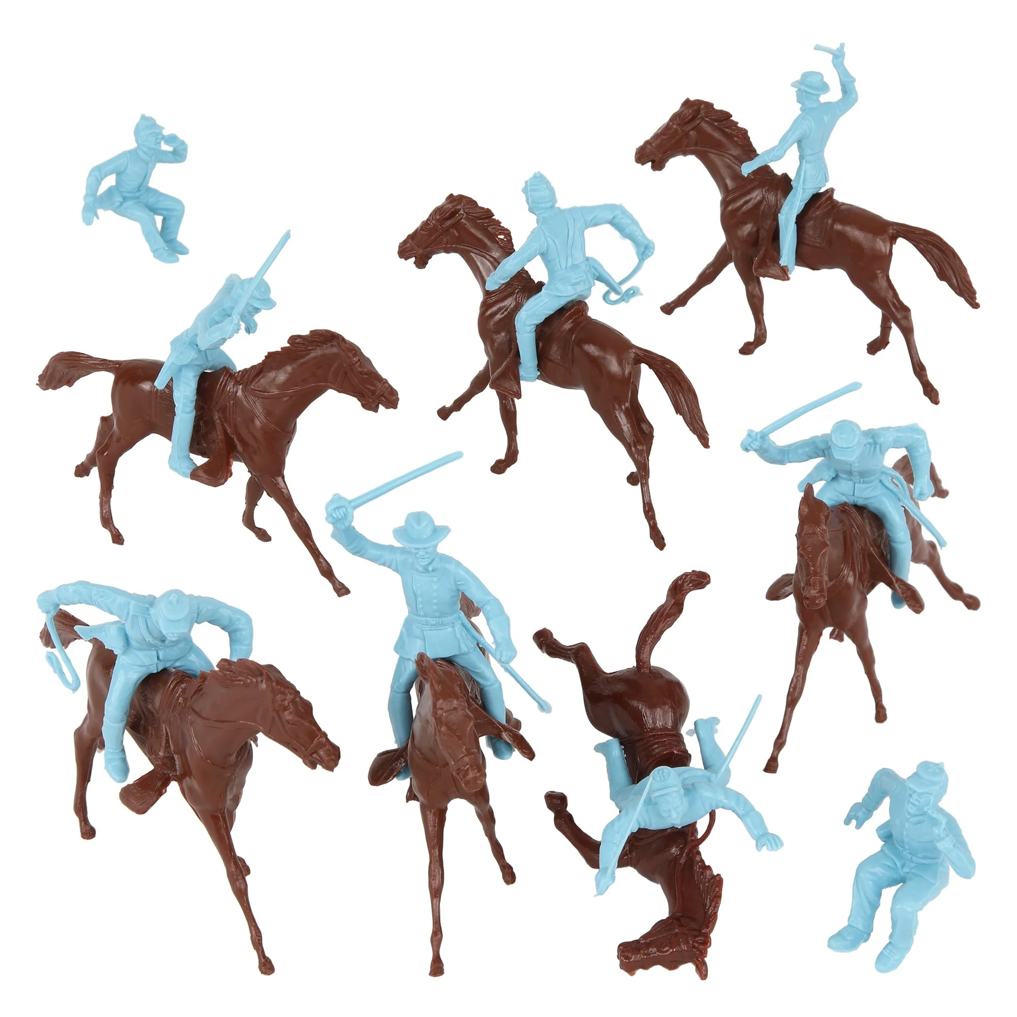 BMC Classic Marx Civil War Cavalry - 16pc Powder Blue Plastic Figure Playset - Image 4