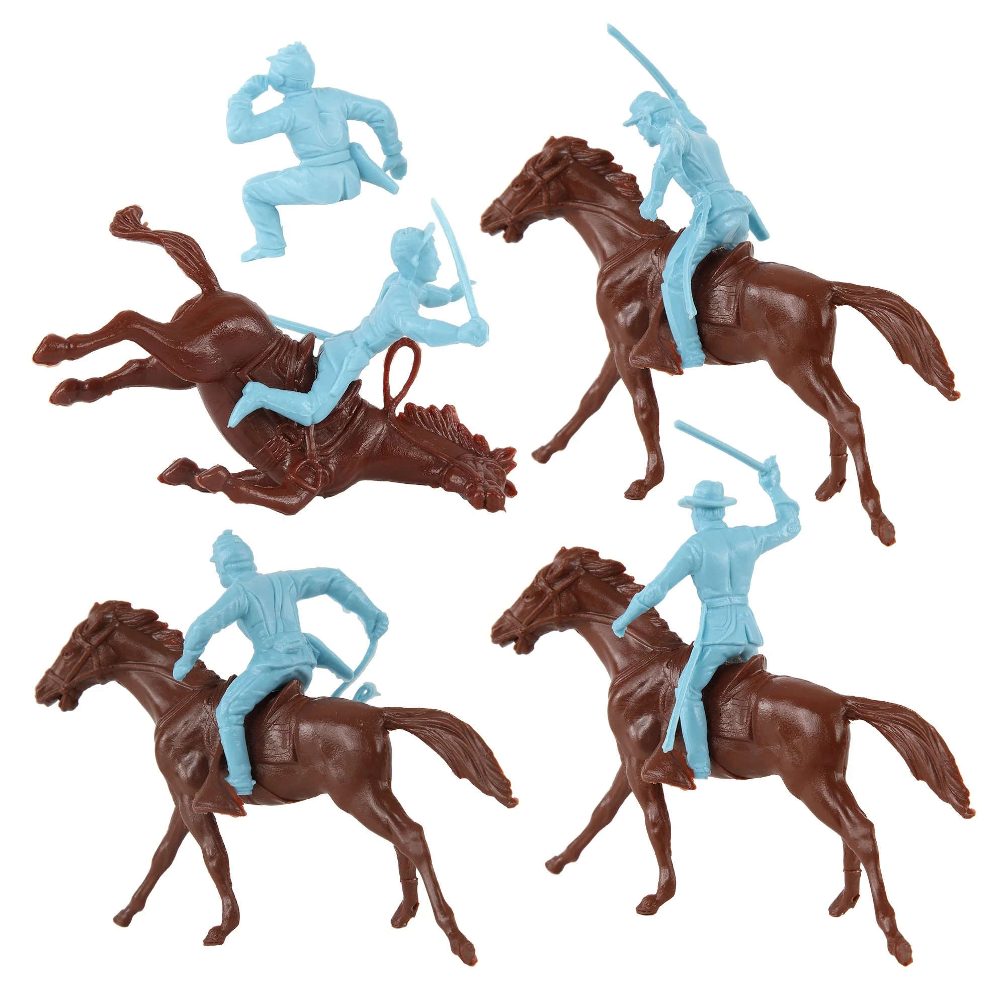 BMC Classic Marx Civil War Cavalry - 16pc Powder Blue Plastic Figure Playset - Image 5