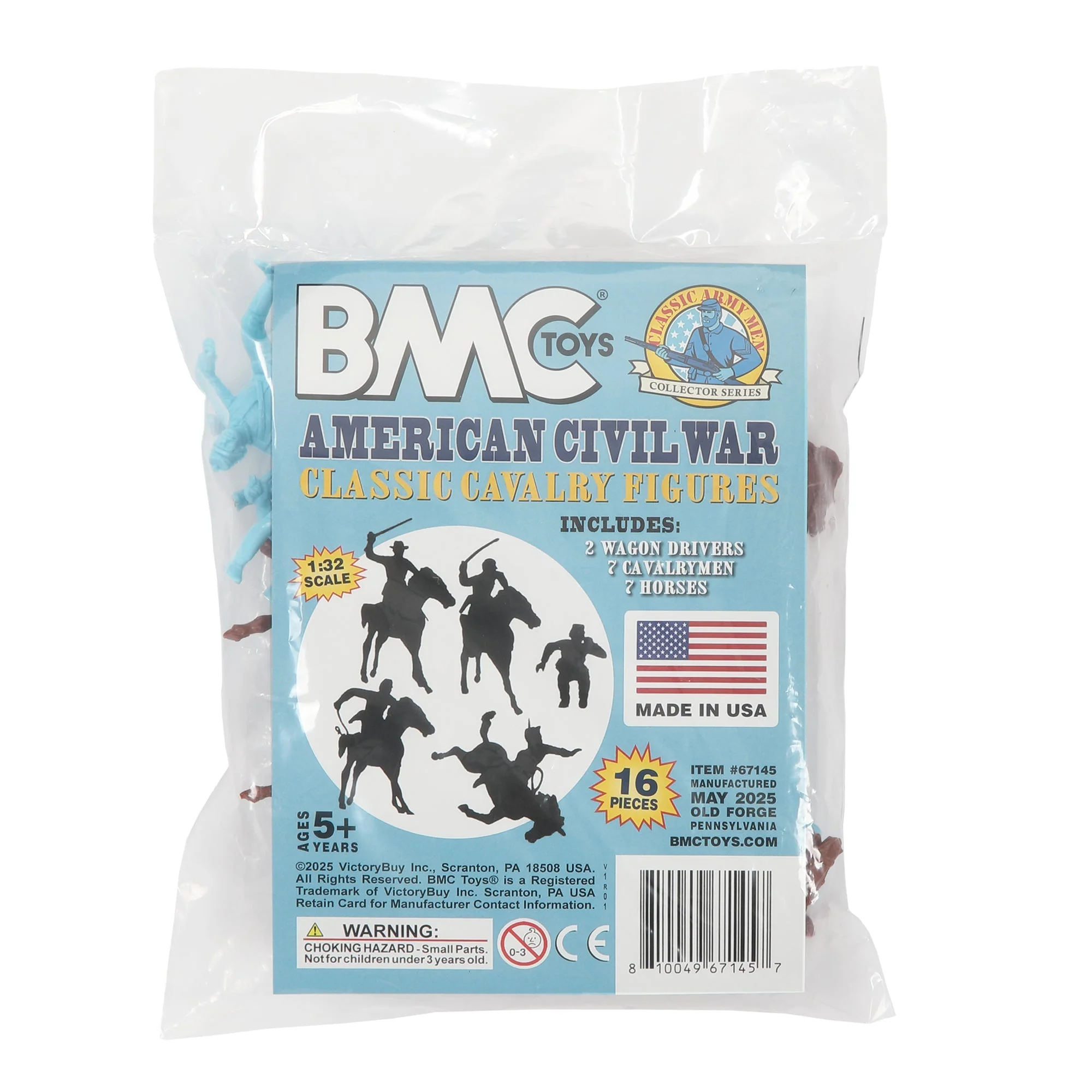 BMC Classic Marx Civil War Cavalry - 16pc Powder Blue Plastic Figure Playset - Image 6