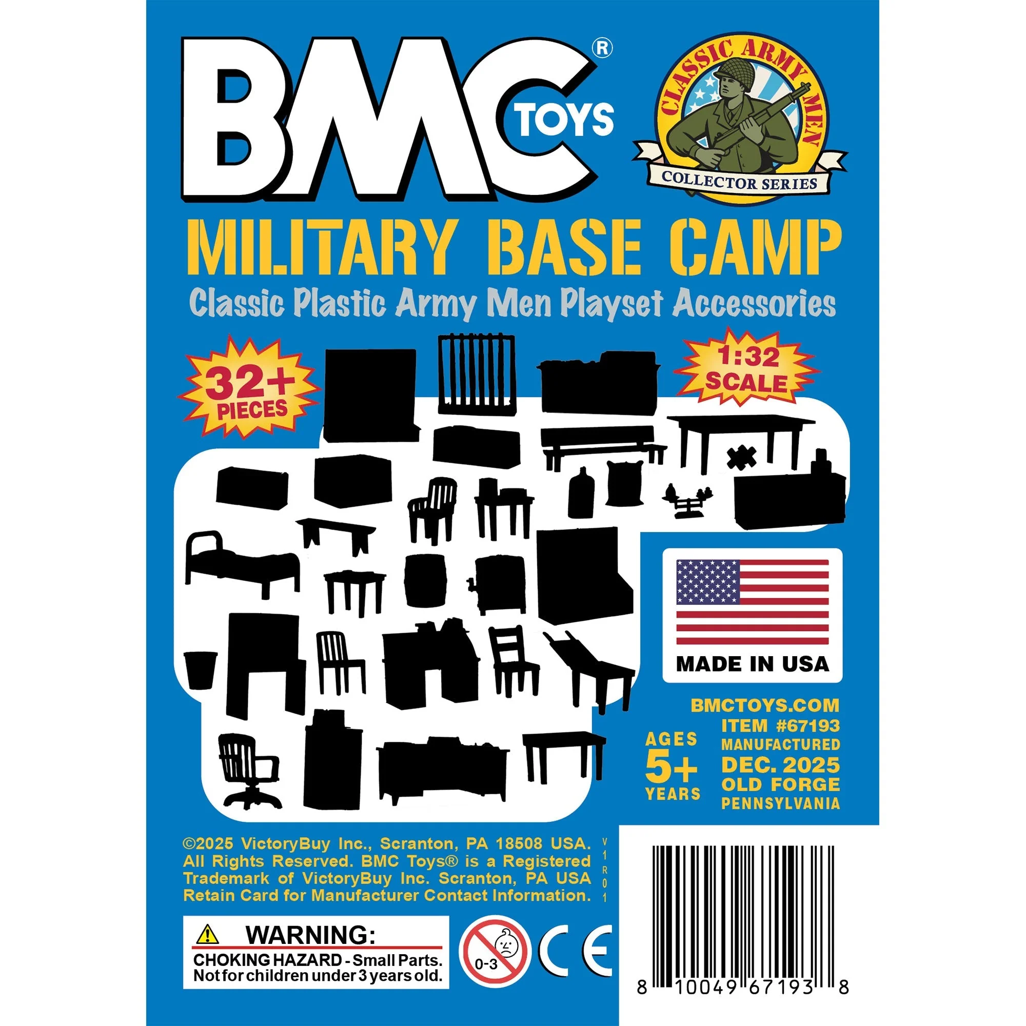 BMC Classic Marx Military Base Camp - 32pc Plastic Army Men Playset Accessories - Image 7