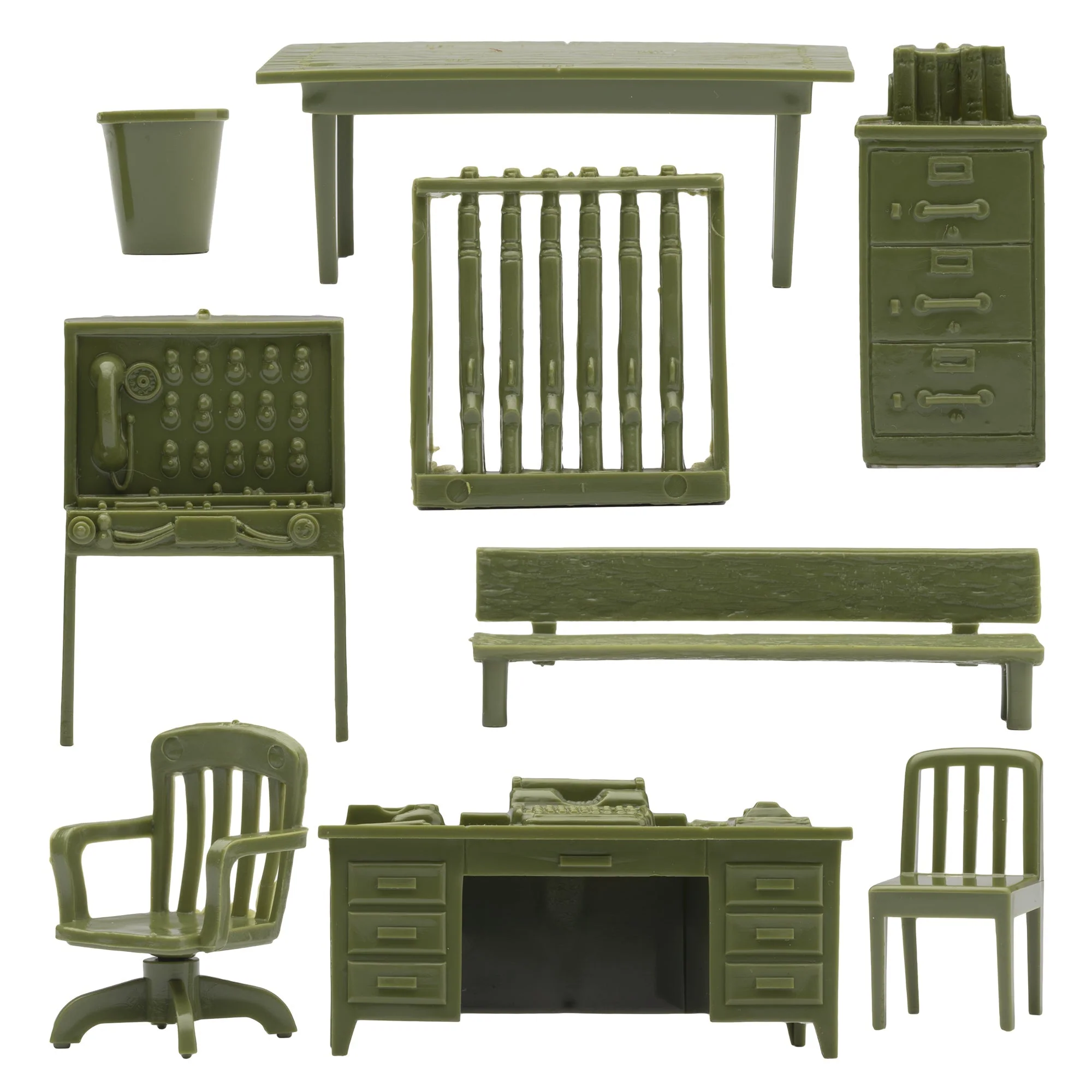 BMC Classic Marx Military Base Camp - 32pc Plastic Army Men Playset Accessories - Image 3