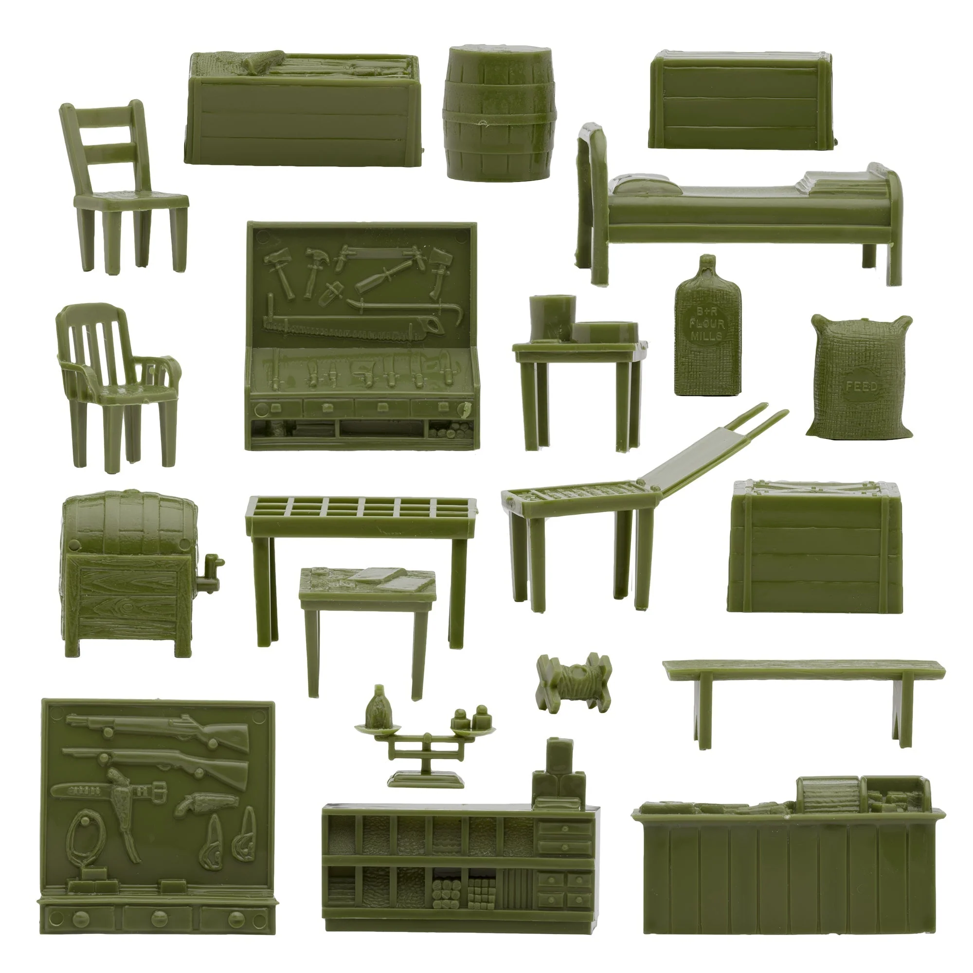 BMC Classic Marx Military Base Camp - 32pc Plastic Army Men Playset Accessories - Image 4
