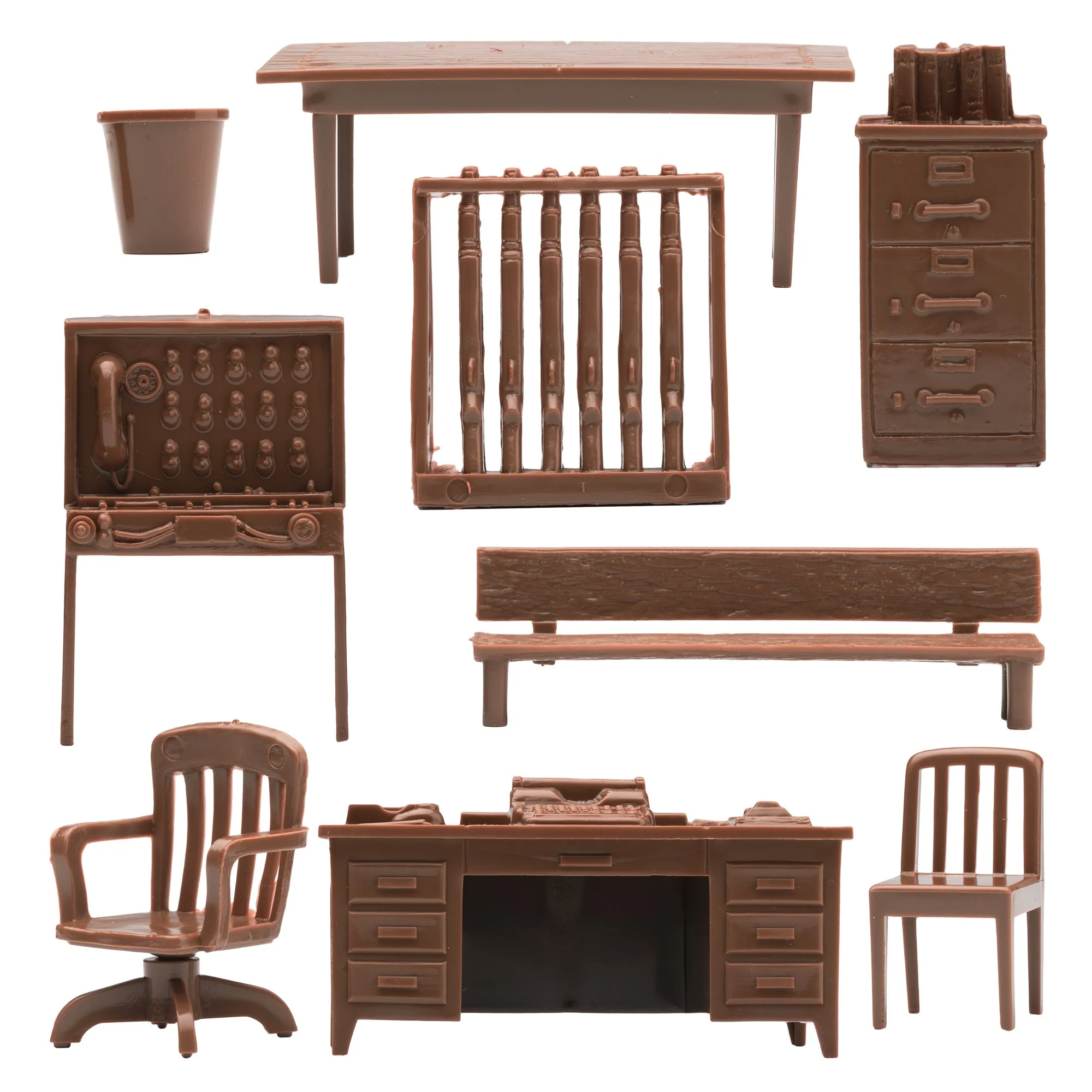 BMC Classic Marx Military Base Camp - Brown 44pc Plastic Army Men Accessories US - Image 4