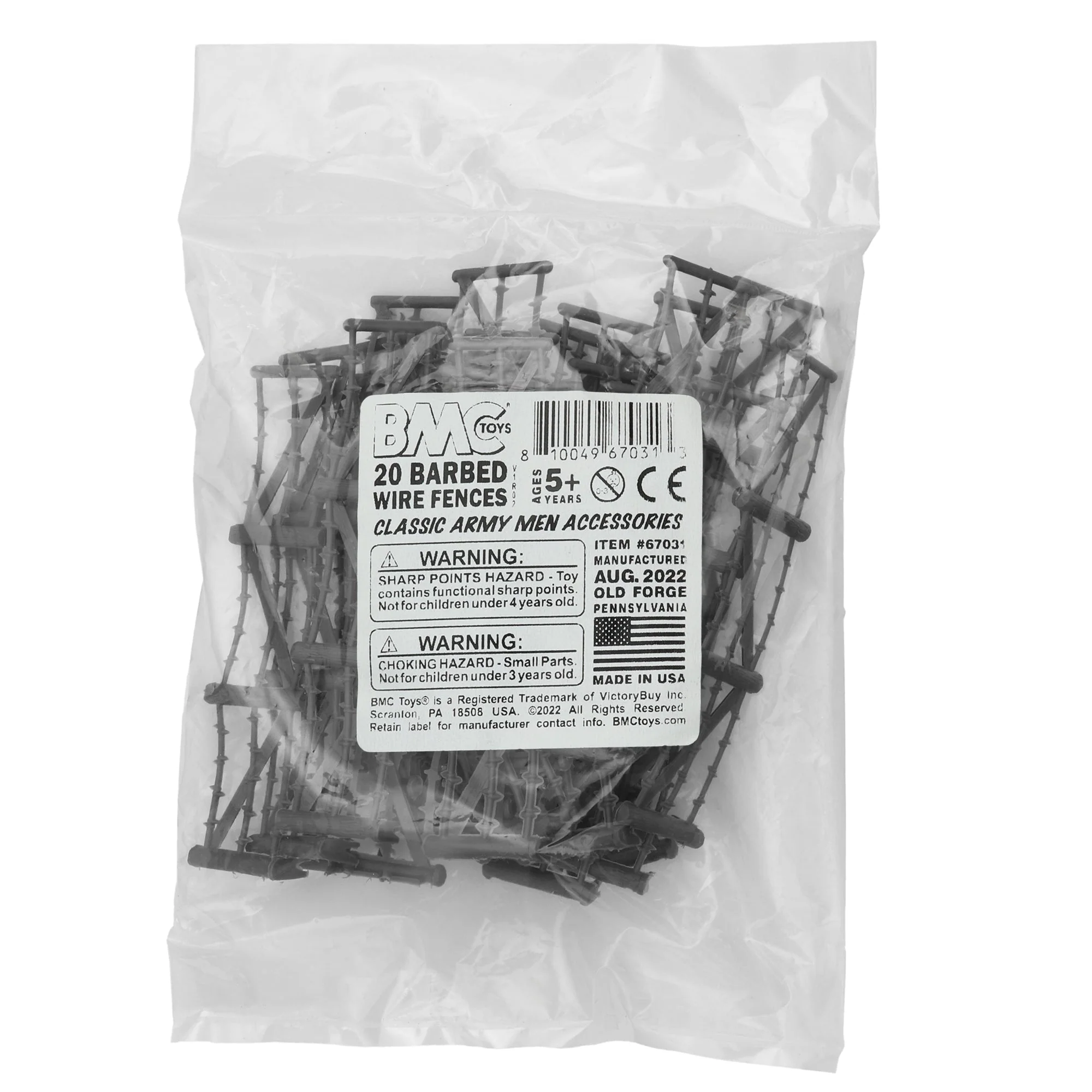BMC Classic Marx Barbed Wire Fences - 20pc Plastic Army Men Accessories - Image 3