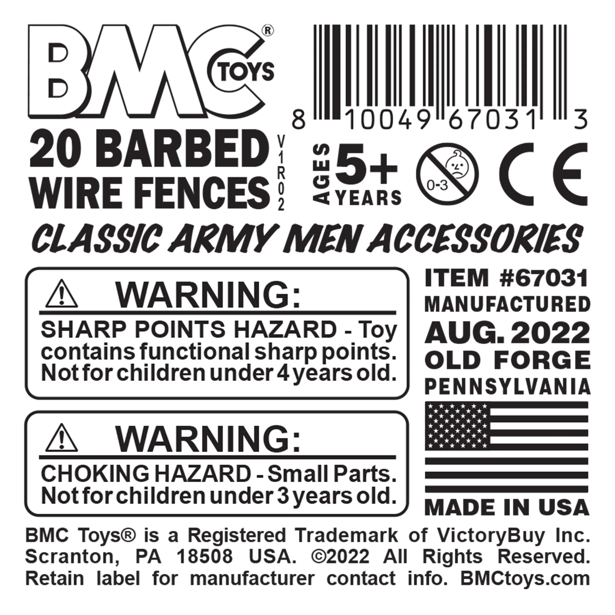 BMC Classic Marx Barbed Wire Fences - 20pc Plastic Army Men Accessories - Image 4