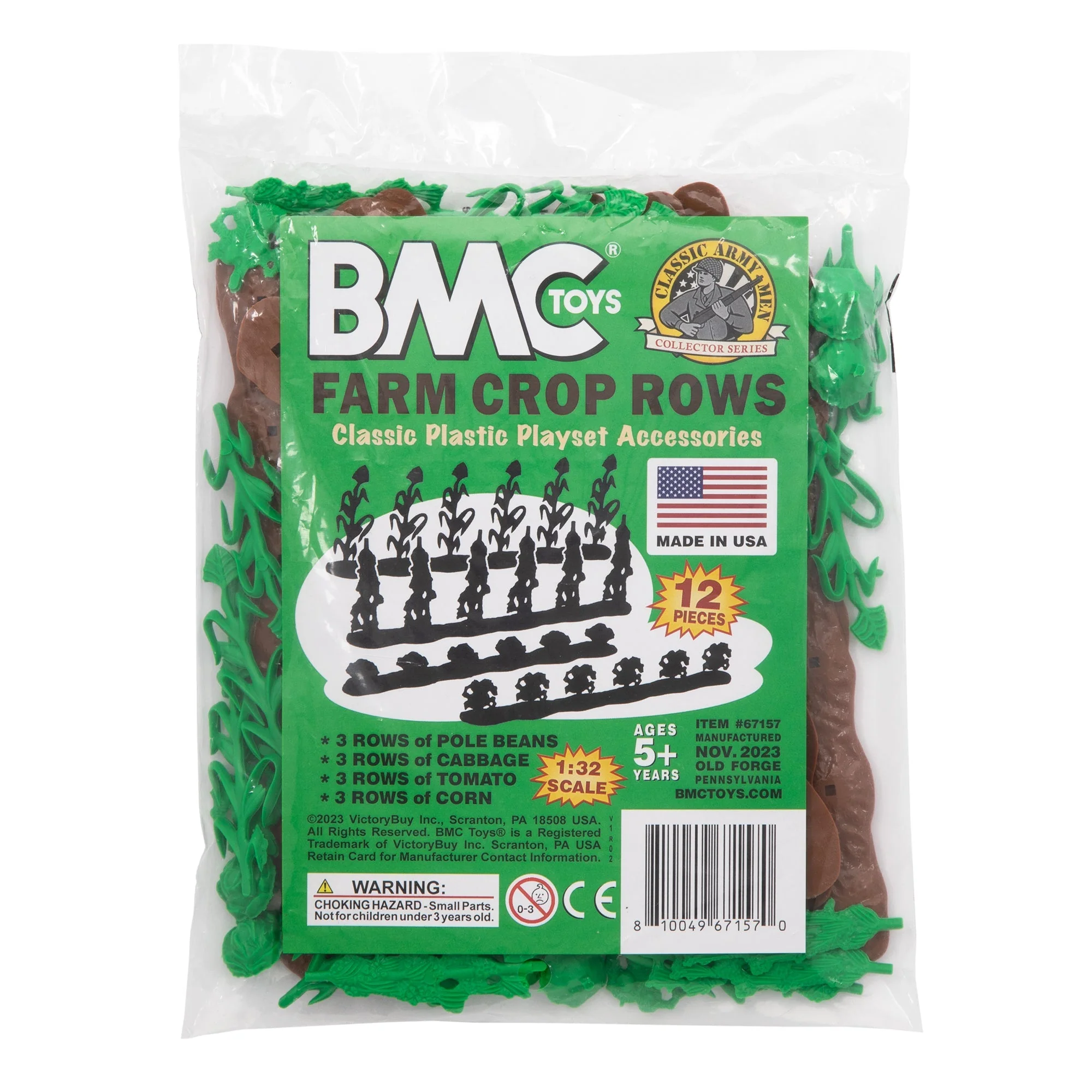 BMC Classic Marx Farm Crop Rows - 12pc Plastic Corn & Vegetable Field Playset US - Image 4
