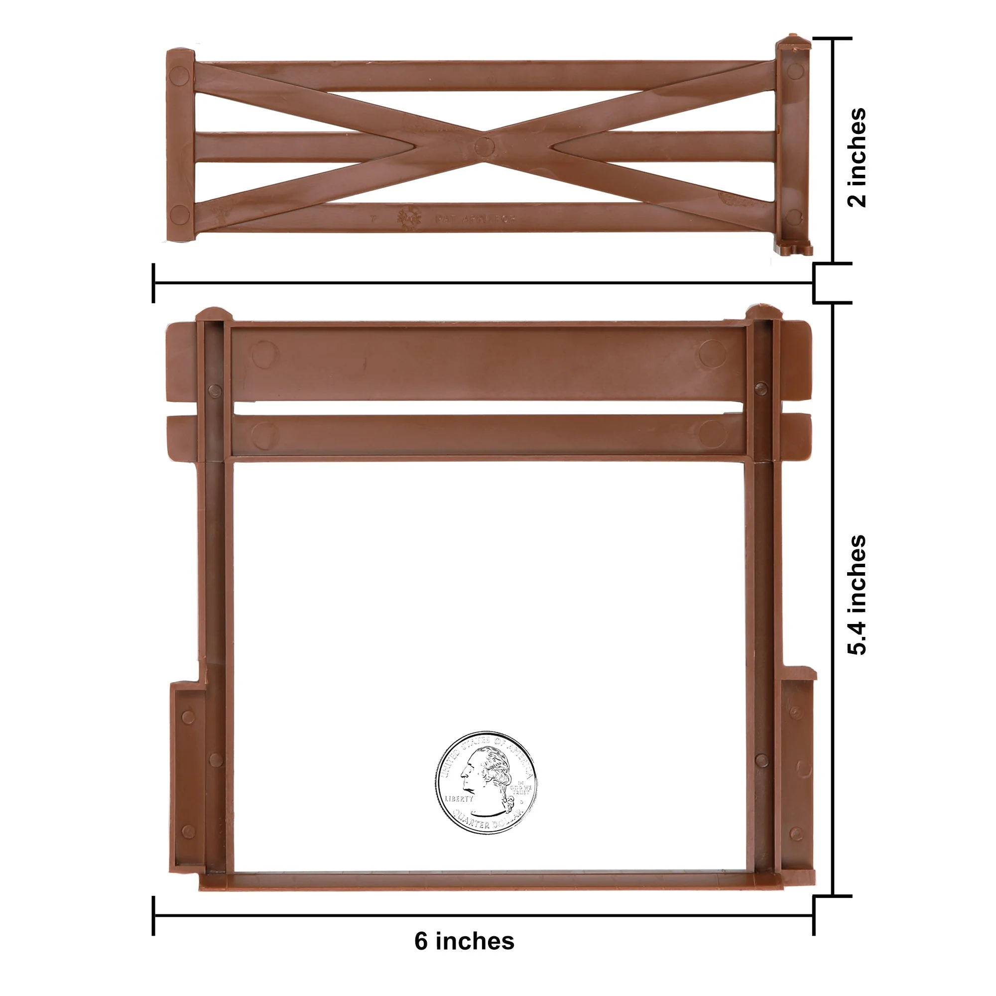 BMC Classic Marx Farm Ranch Fence & Gate - Brown 10pc Plastic Playset Accessory - Image 4