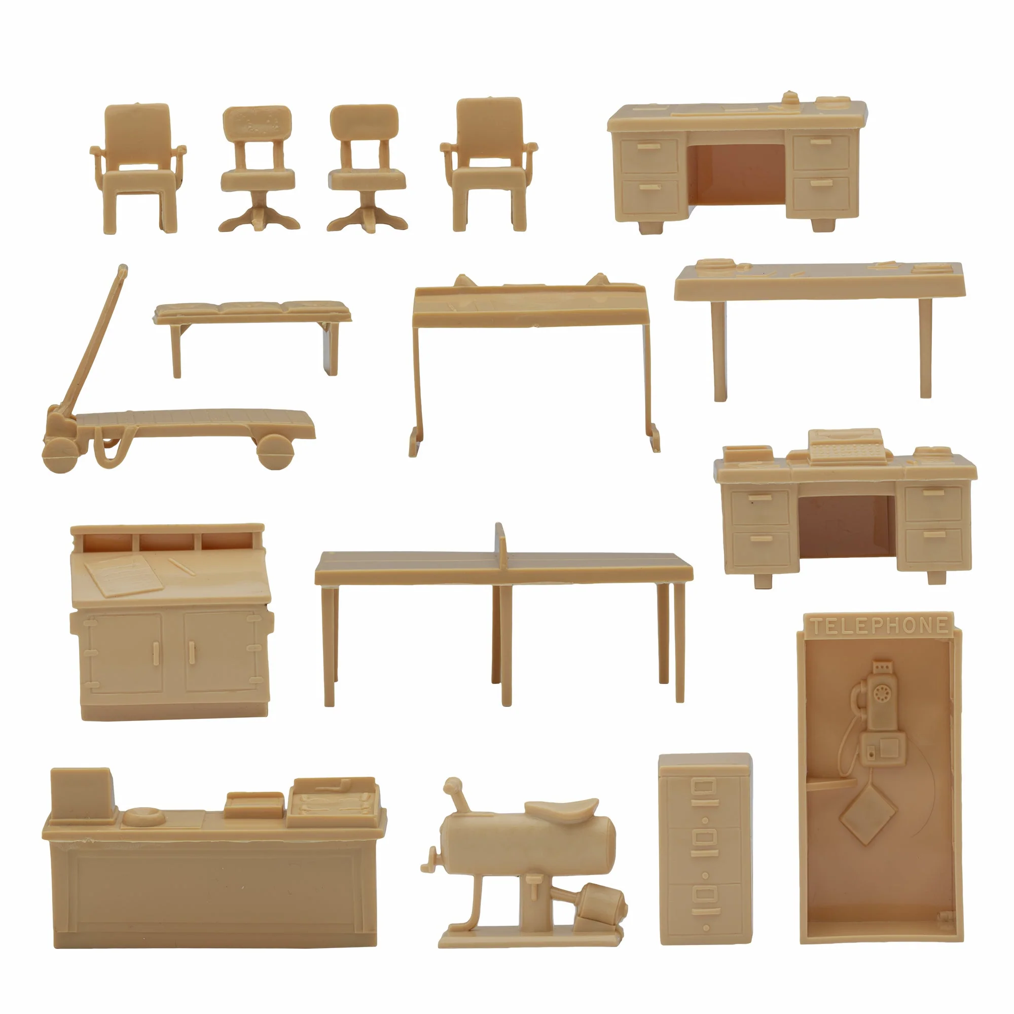 BMC Classic Marx Mid-Century Modern Furniture - 32pc Plastic Playset Accessories - Image 4