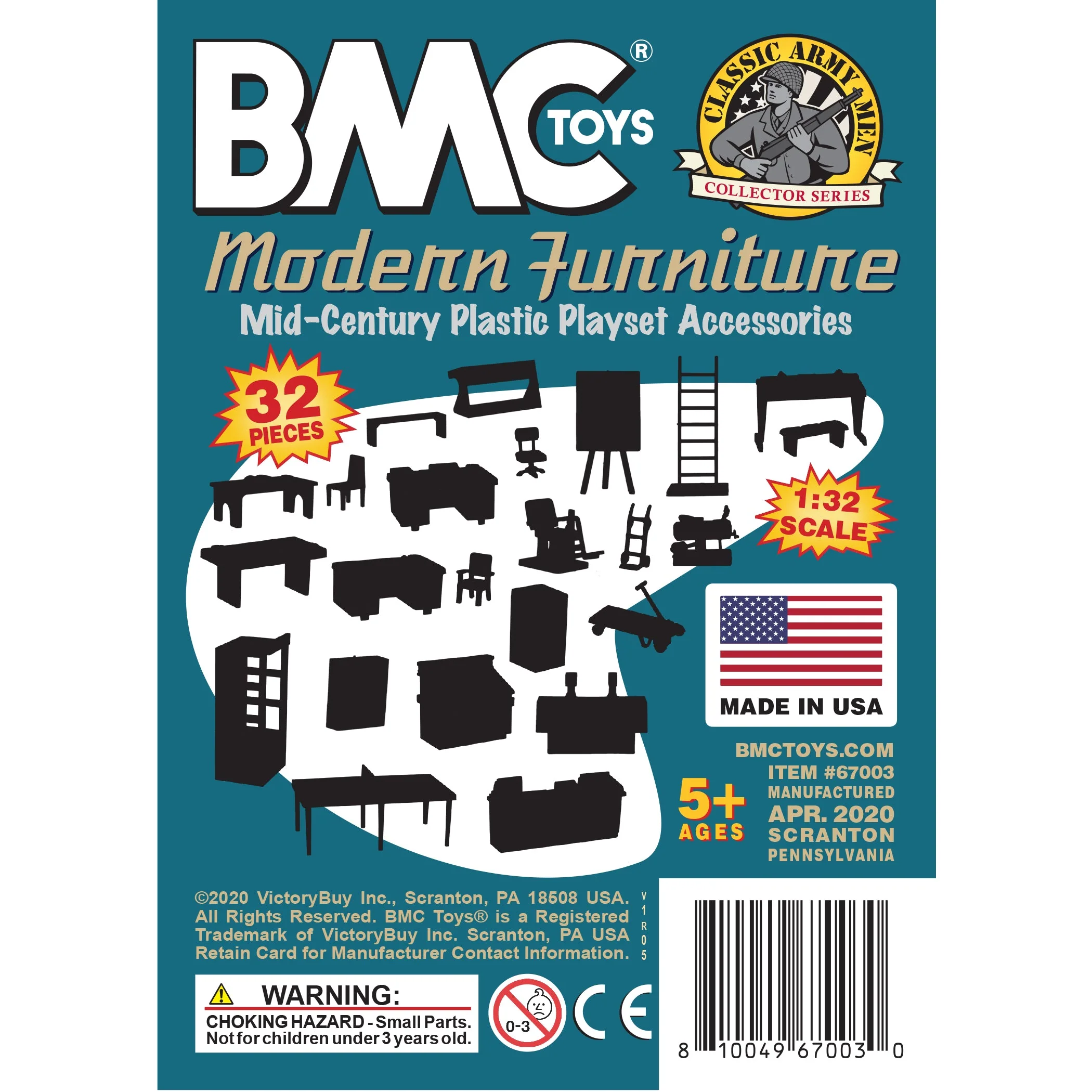 BMC Classic Marx Mid-Century Modern Furniture - 32pc Plastic Playset Accessories - Image 7