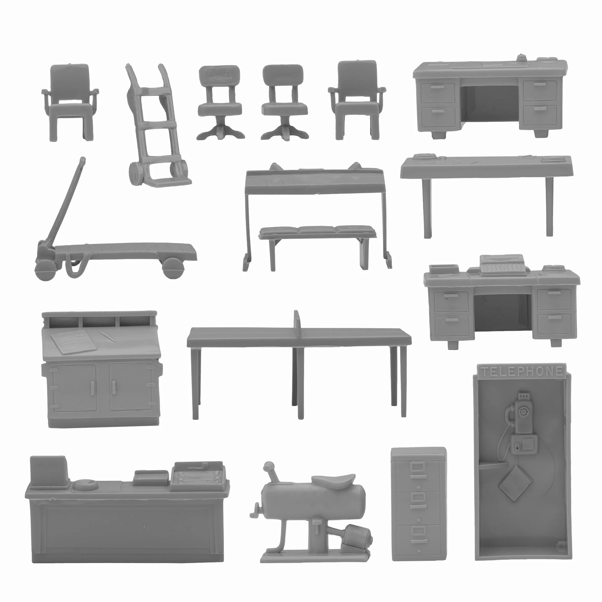 BMC Classic Marx Mid-Century Modern Furniture - 32pc Plastic Playset Accessories - Image 3