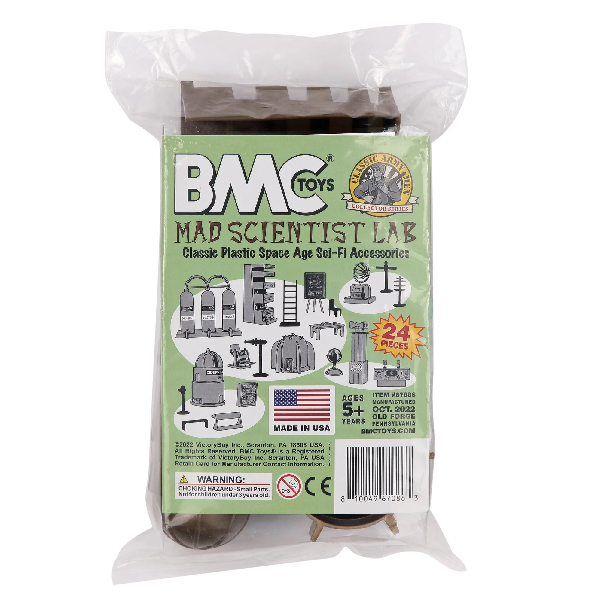 BMC Classic Mad Scientist Lab 24pc Plastic Army Men Sci-Fi Accessory Playset - Image 4