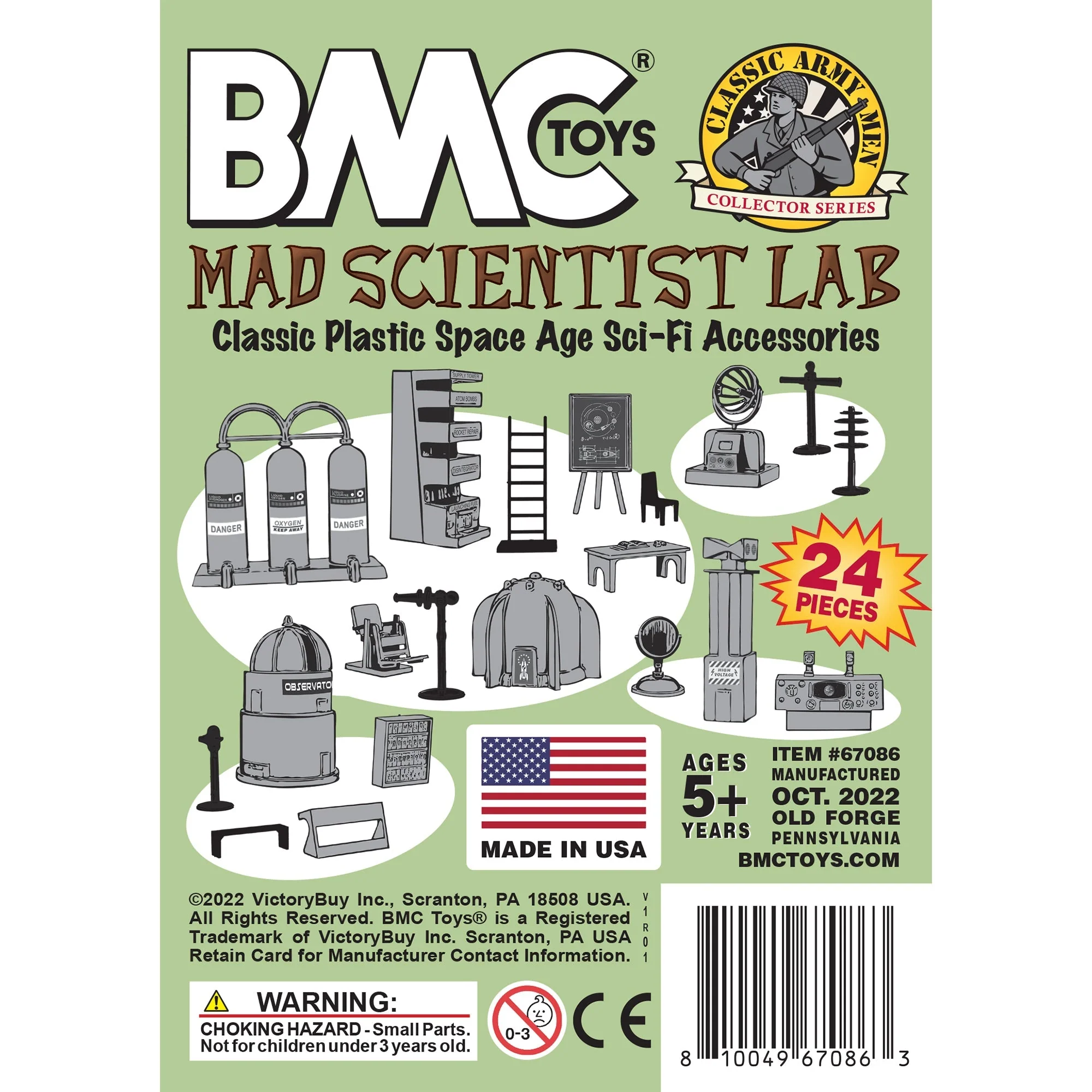 BMC Classic Mad Scientist Lab 24pc Plastic Army Men Sci-Fi Accessory Playset - Image 7