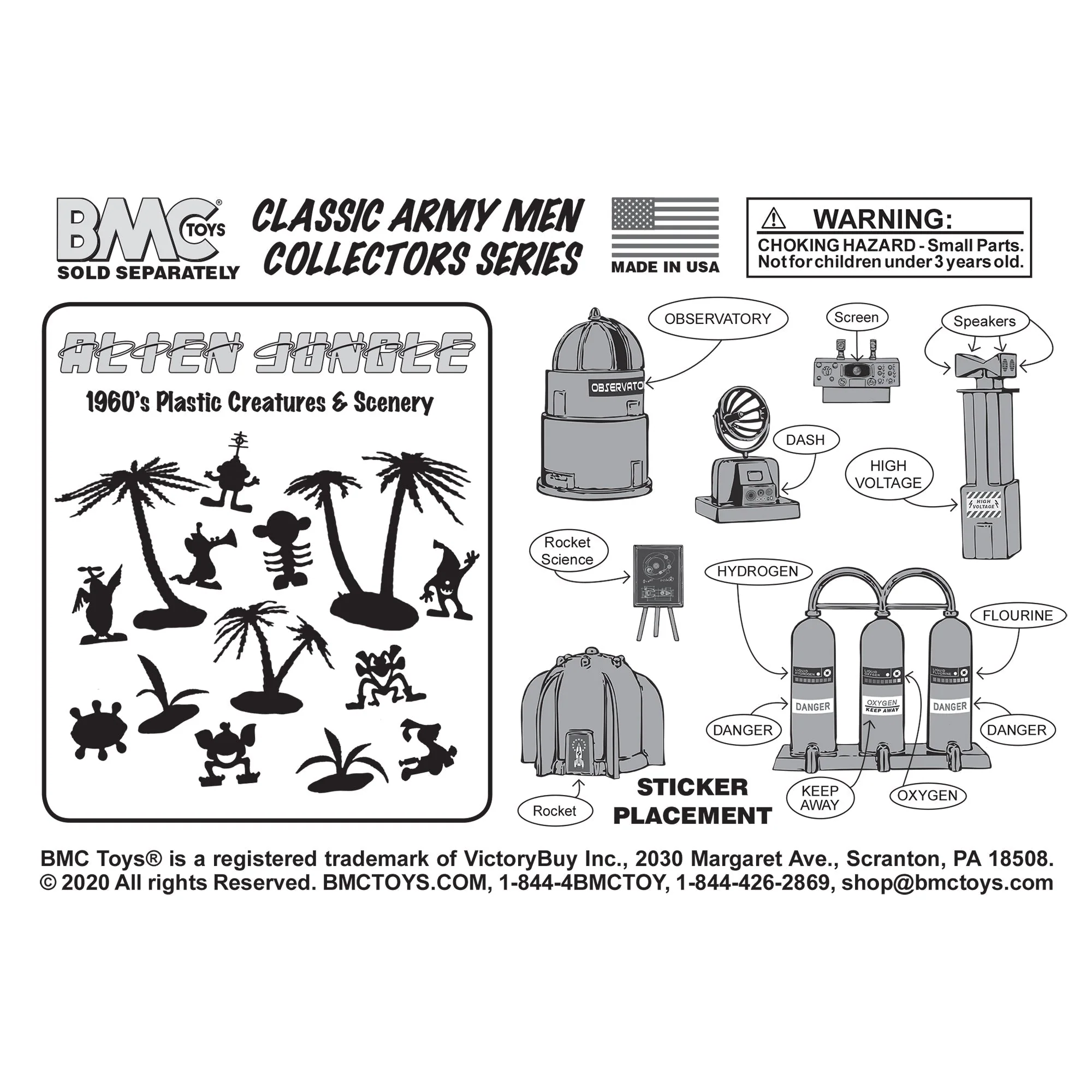 BMC Classic Sci-Fi Mars Base Camp 24pc Plastic Army Men Space Accessory Playset - Image 7
