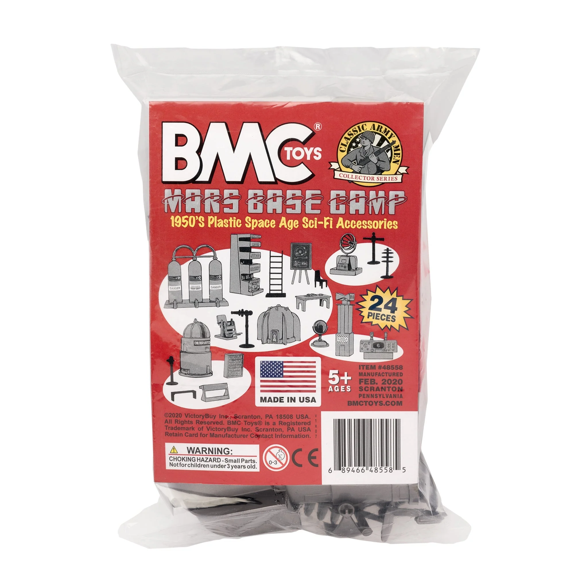 BMC Classic Sci-Fi Mars Base Camp 24pc Plastic Army Men Space Accessory Playset - Image 8