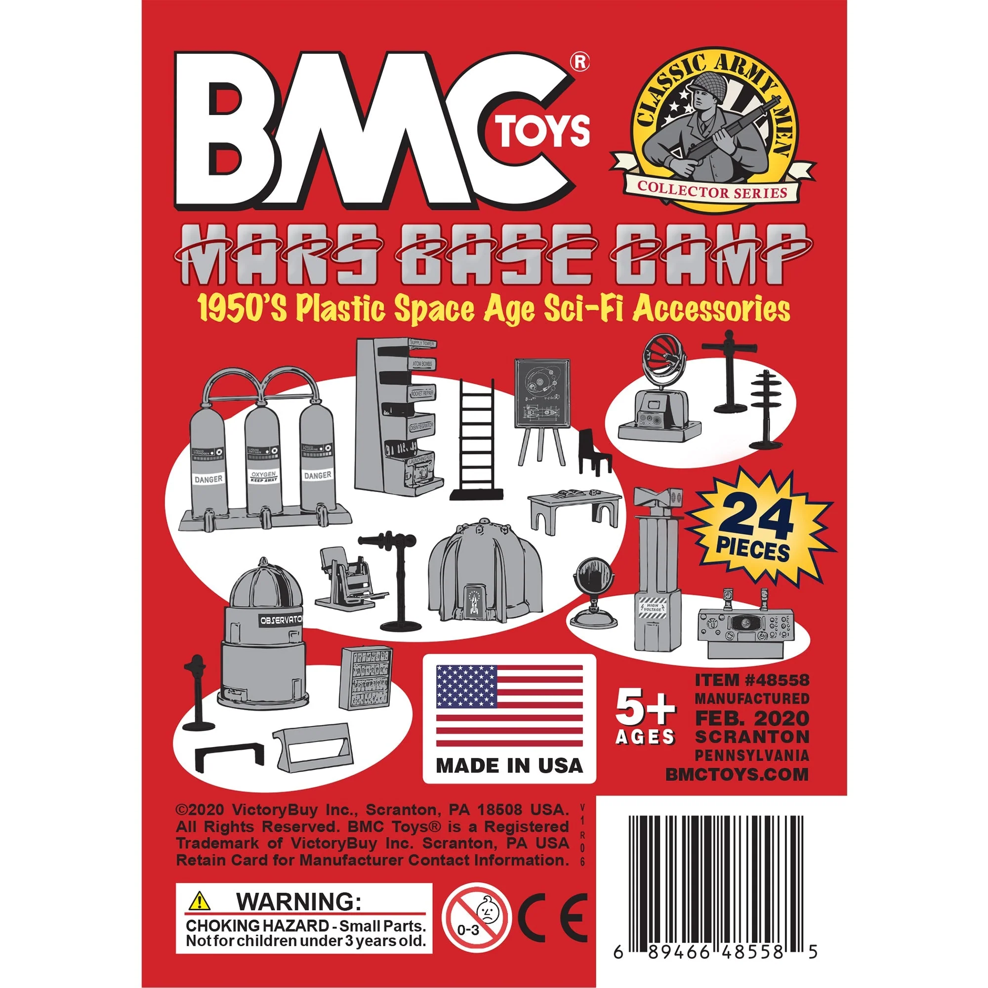 BMC Classic Sci-Fi Mars Base Camp 24pc Plastic Army Men Space Accessory Playset - Image 9