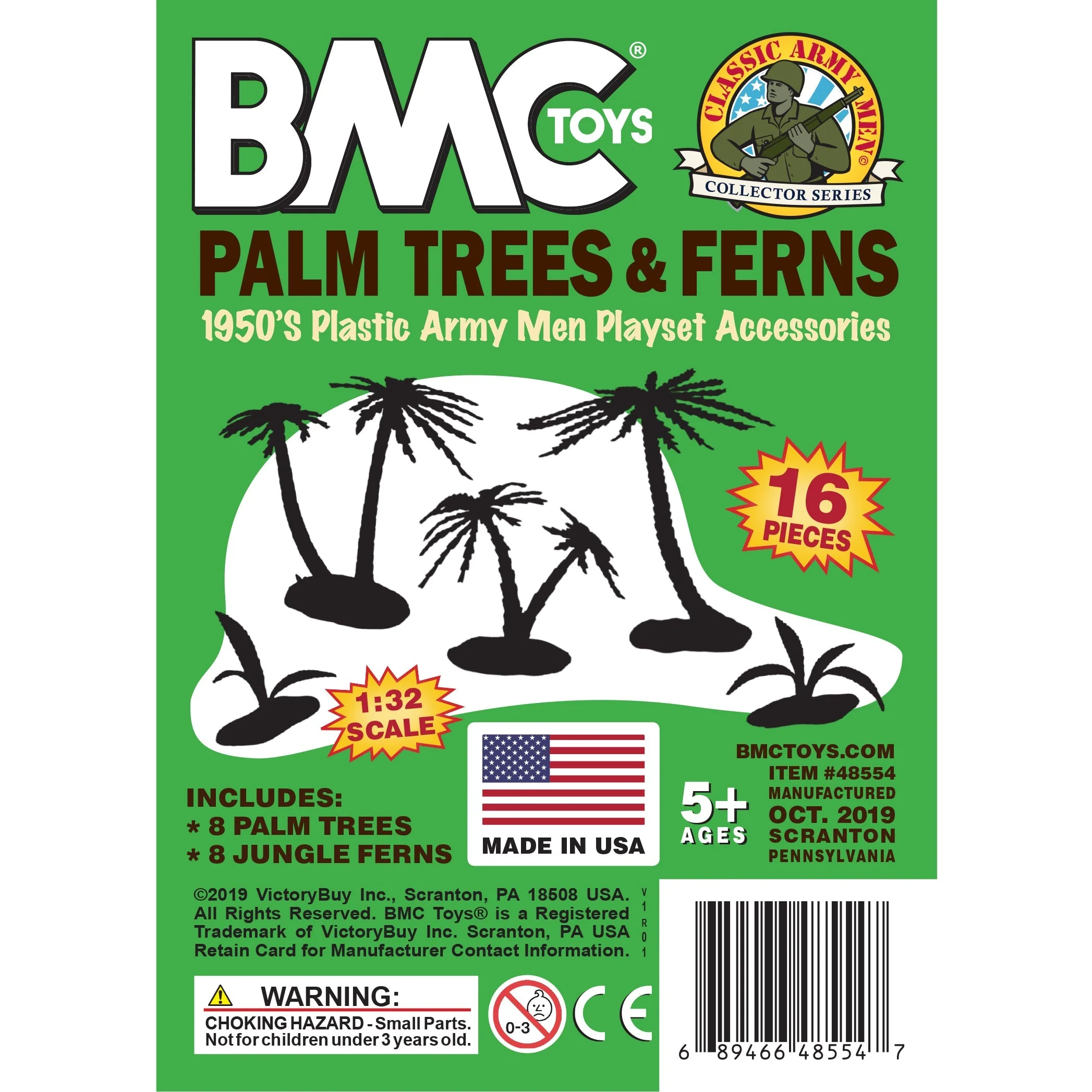 BMC Classic Marx Palm Trees & Jungle Ferns - 16pc Plastic Playset Accessories - Image 6