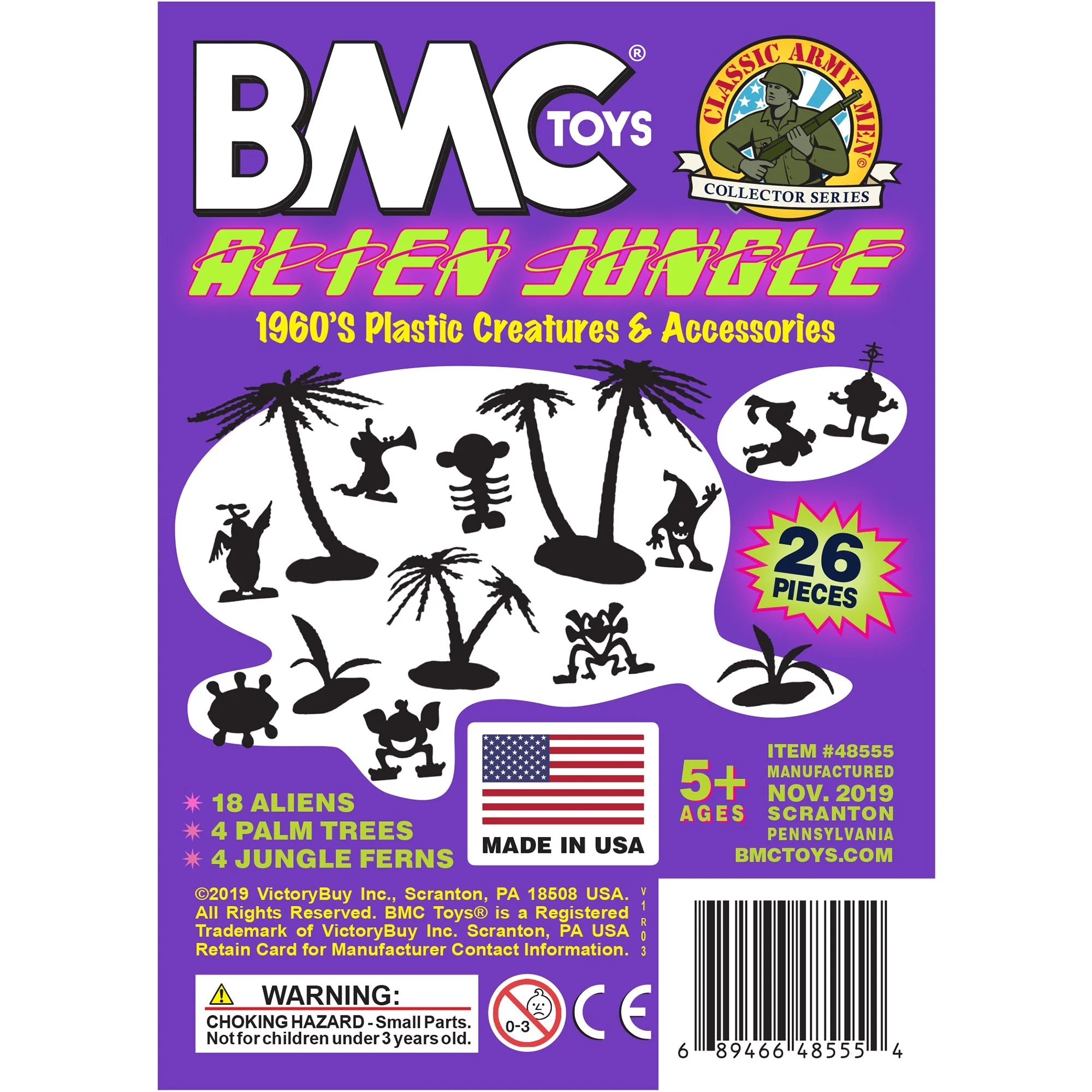 BMC Classic Sci-Fi Alien Jungle - 26pc Plastic Figure & Accessory Playset - Image 8