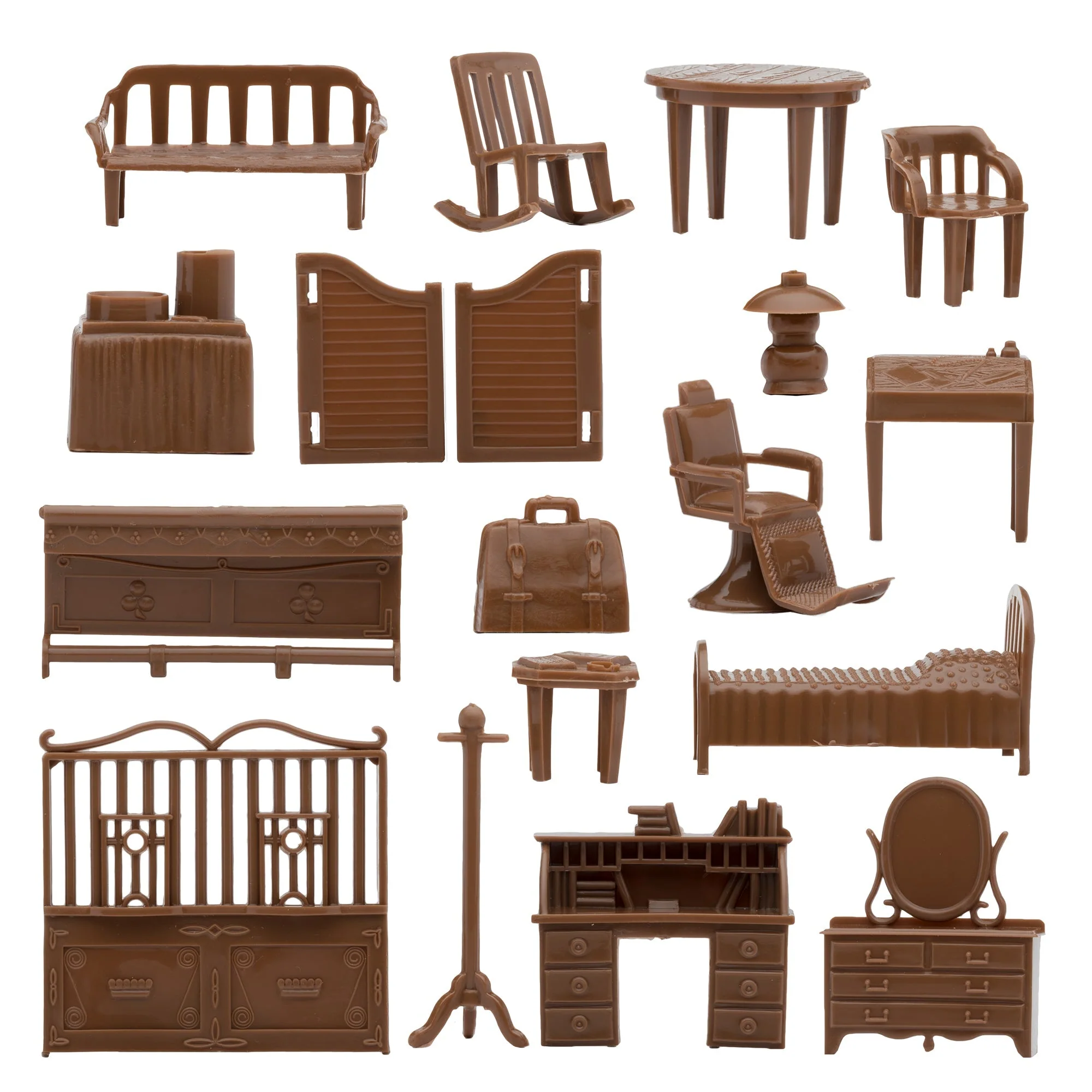 BMC Classic Marx Western Town Furniture 42pc Plastic Cowboys Playset Accessories - Image 4