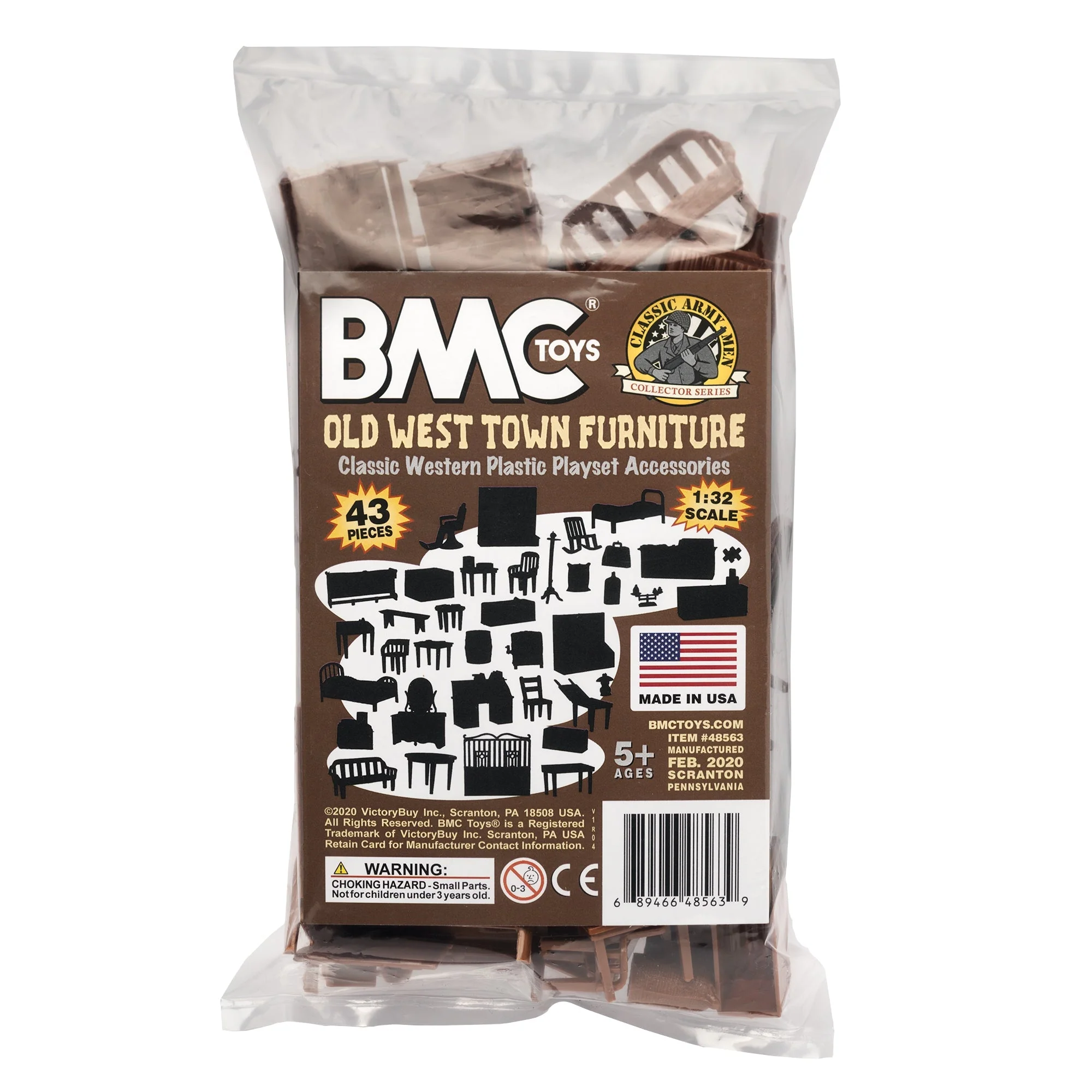 BMC Classic Marx Western Town Furniture 42pc Plastic Cowboys Playset Accessories - Image 5