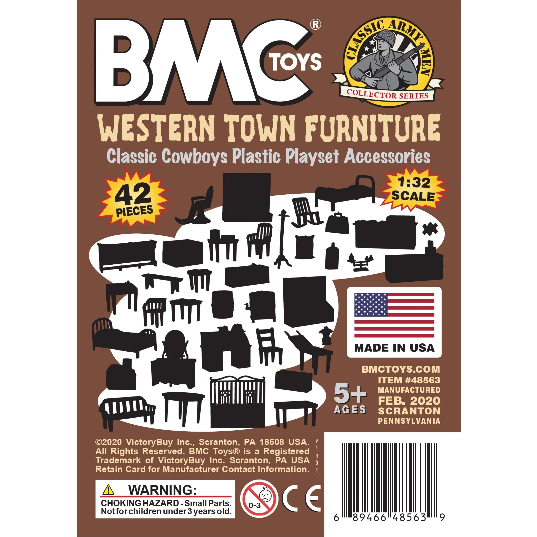 BMC Classic Marx Western Town Furniture 42pc Plastic Cowboys Playset Accessories - Image 6