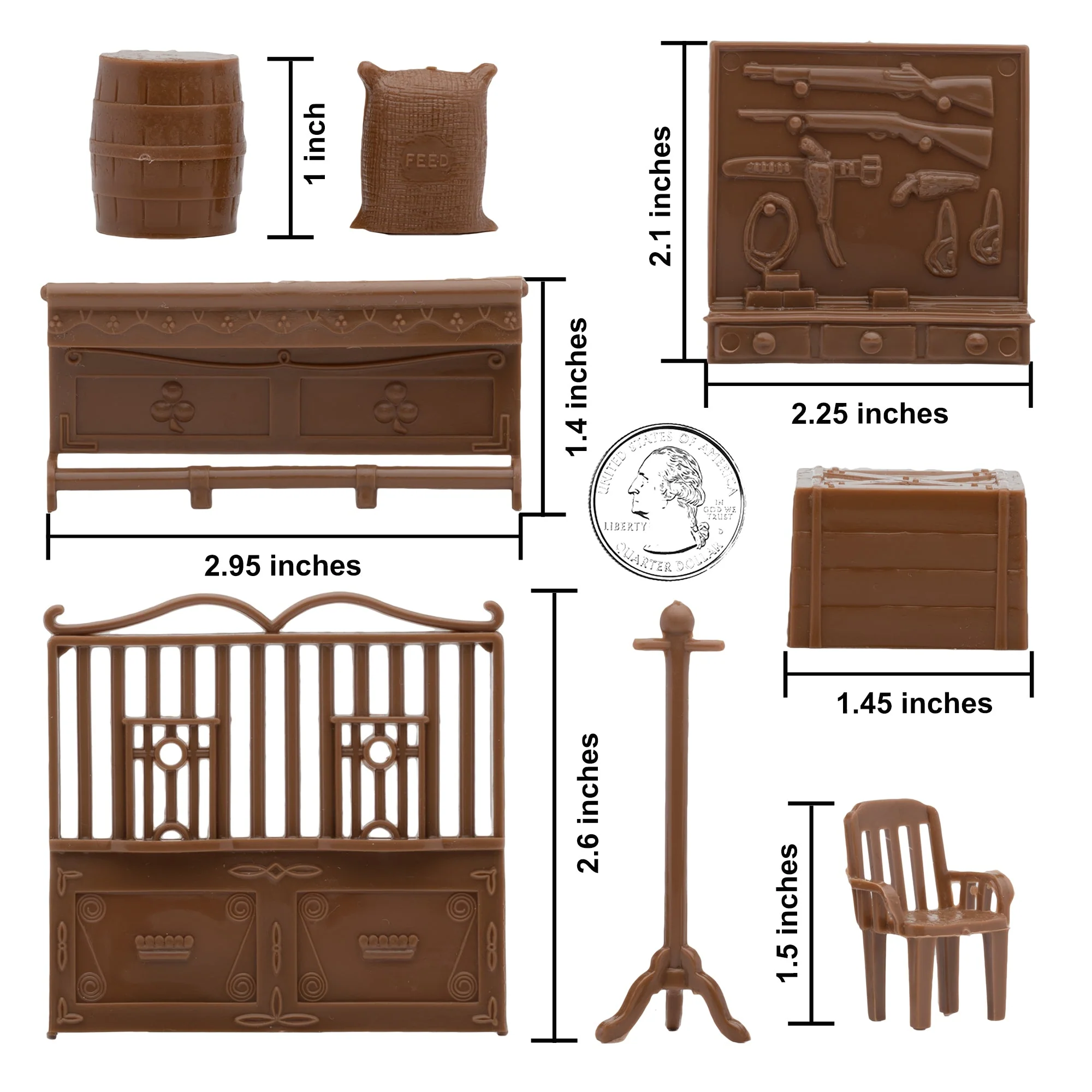 BMC Classic Marx Western Town Furniture 42pc Plastic Cowboys Playset Accessories - Image 7