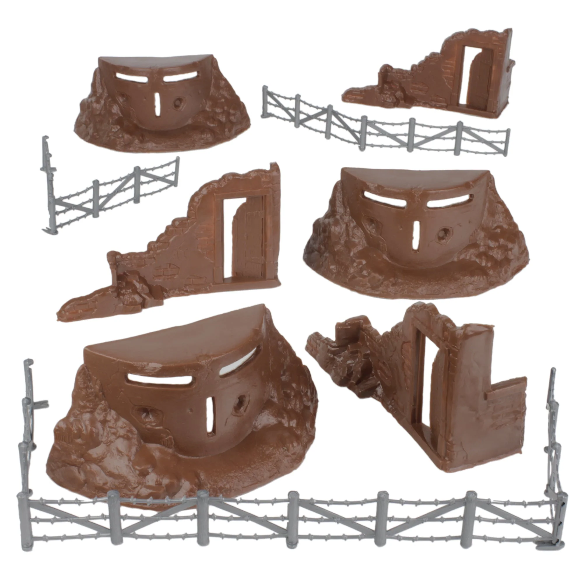 BMC Classic Marx Axis Ambush - 14pc Brown Plastic Army Men Playset Accessories - Image 3