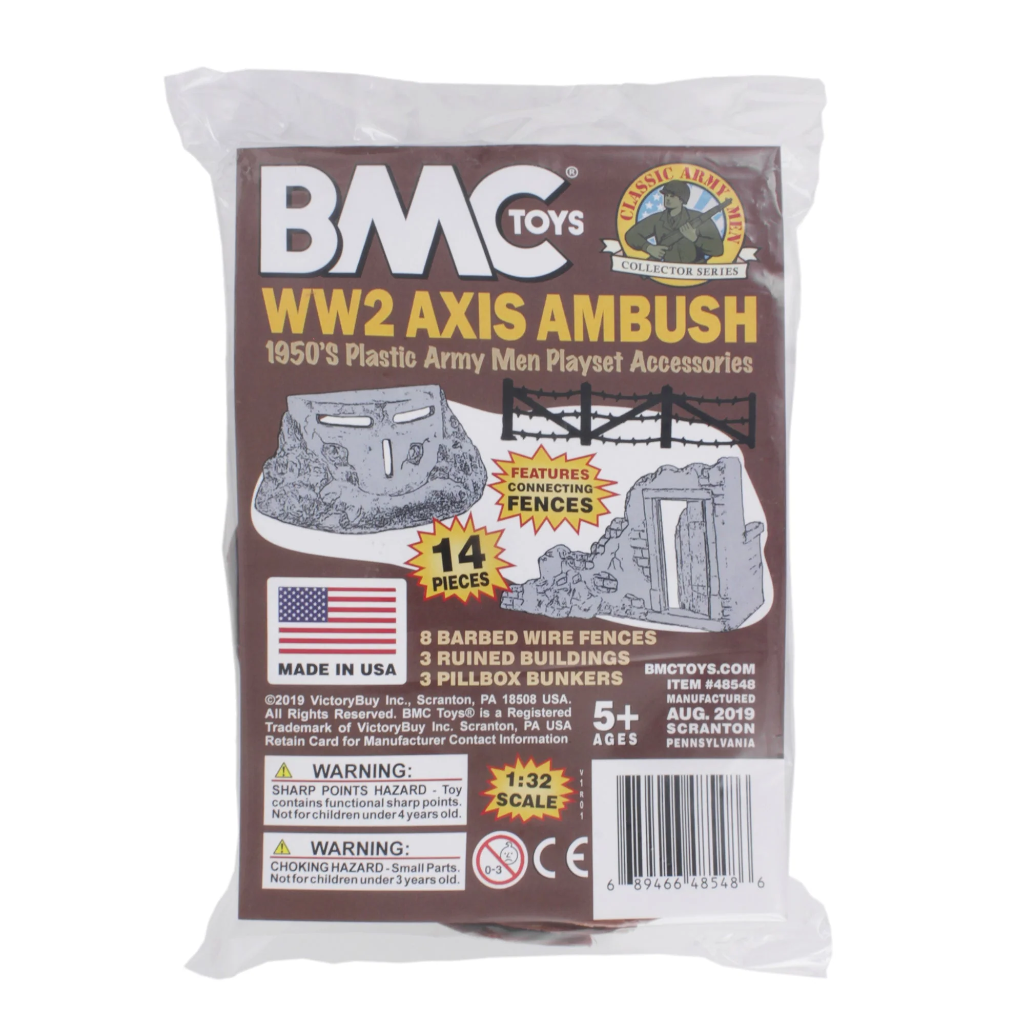 BMC Classic Marx Axis Ambush - 14pc Brown Plastic Army Men Playset Accessories - Image 5