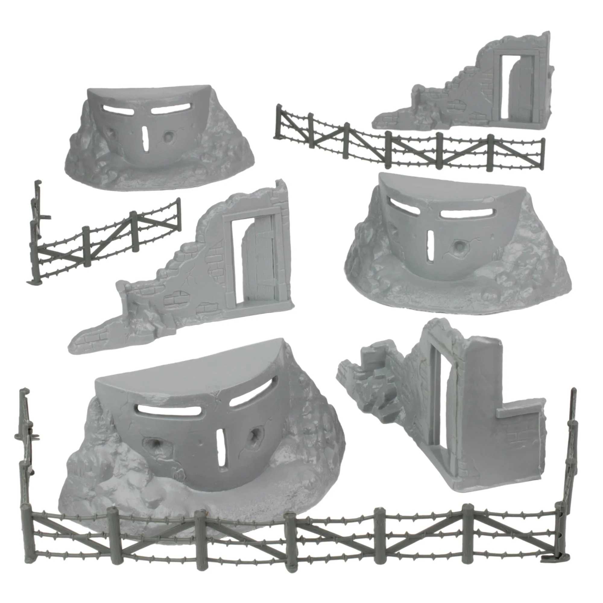BMC Classic Marx Axis Ambush - 14pc Gray Plastic Army Men Playset Accessories - Image 2