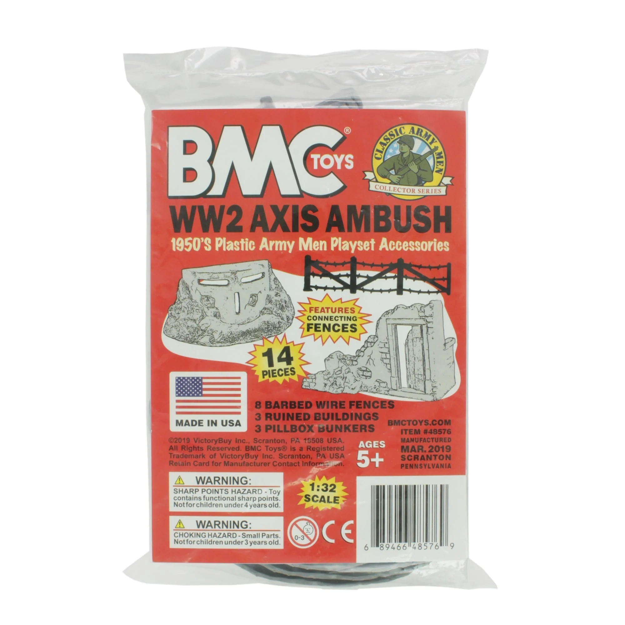 BMC Classic Marx Axis Ambush - 14pc Gray Plastic Army Men Playset Accessories - Image 6