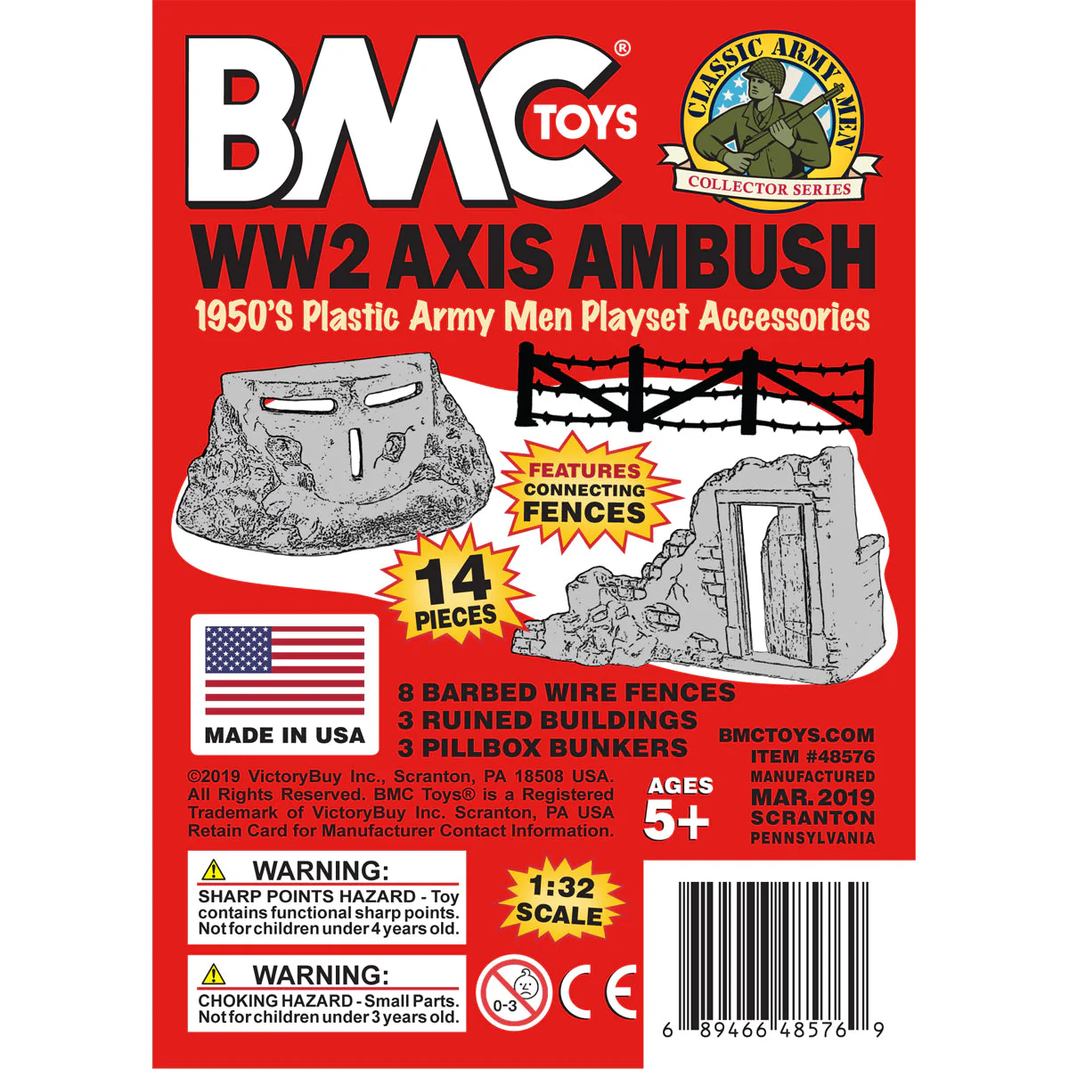 BMC Classic Marx Axis Ambush - 14pc Gray Plastic Army Men Playset Accessories - Image 8