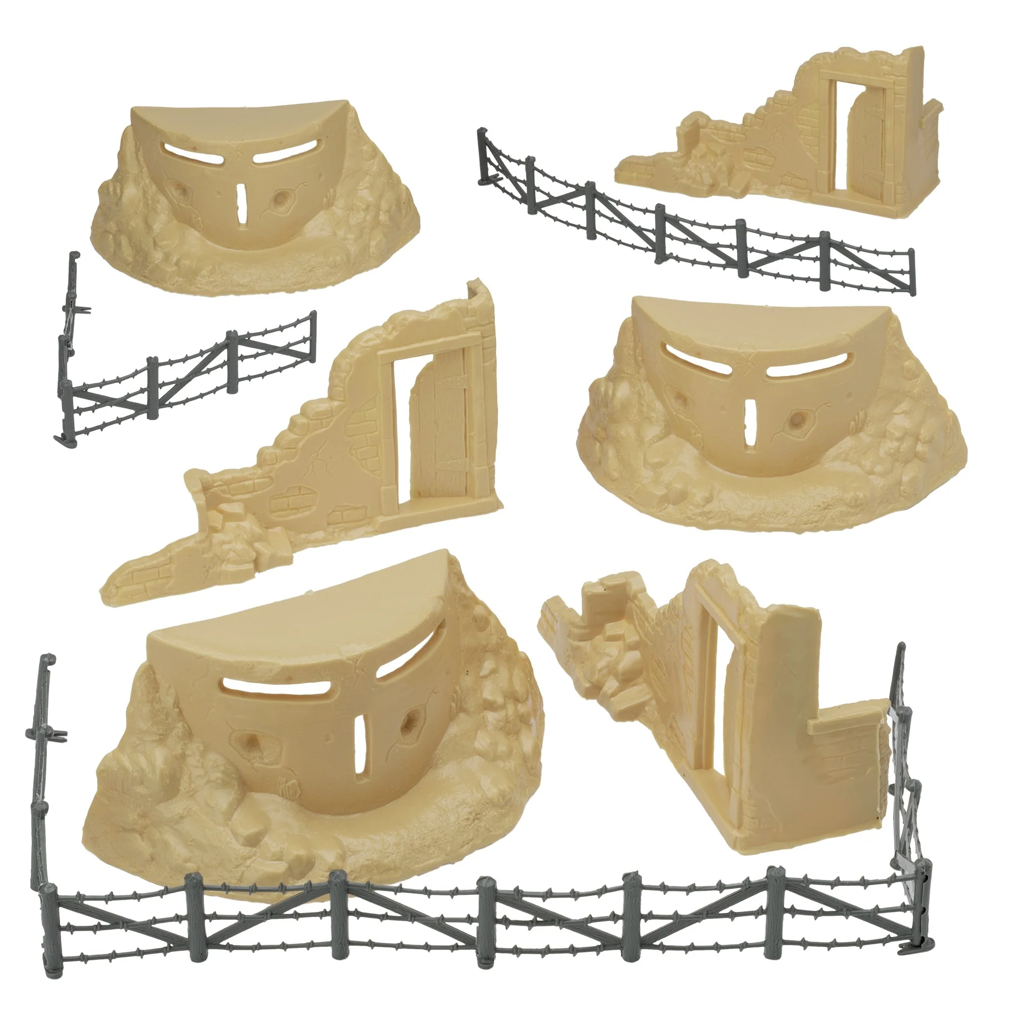 BMC Classic Marx Axis Ambush - 14pc Tan Plastic Army Men Playset Accessories - Image 3