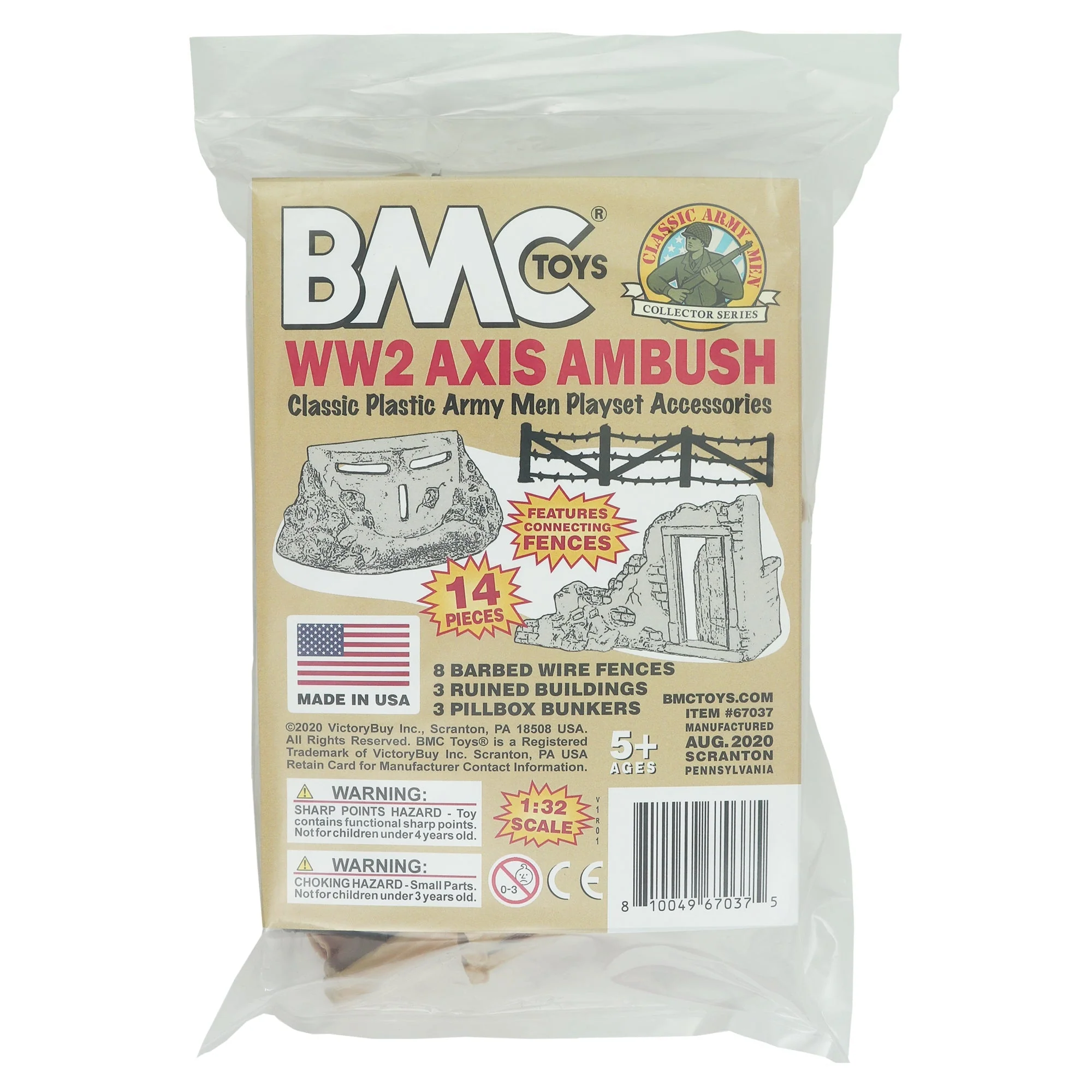 BMC Classic Marx Axis Ambush - 14pc Tan Plastic Army Men Playset Accessories - Image 5