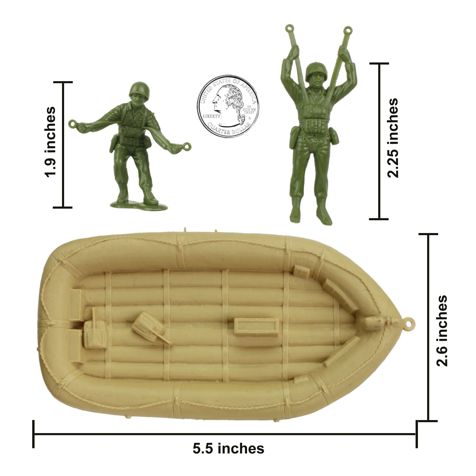 BMC Marx Plastic Army Men Beach Assault - OD Green & Tan 24pc WW2 US Soldiers - Image 3