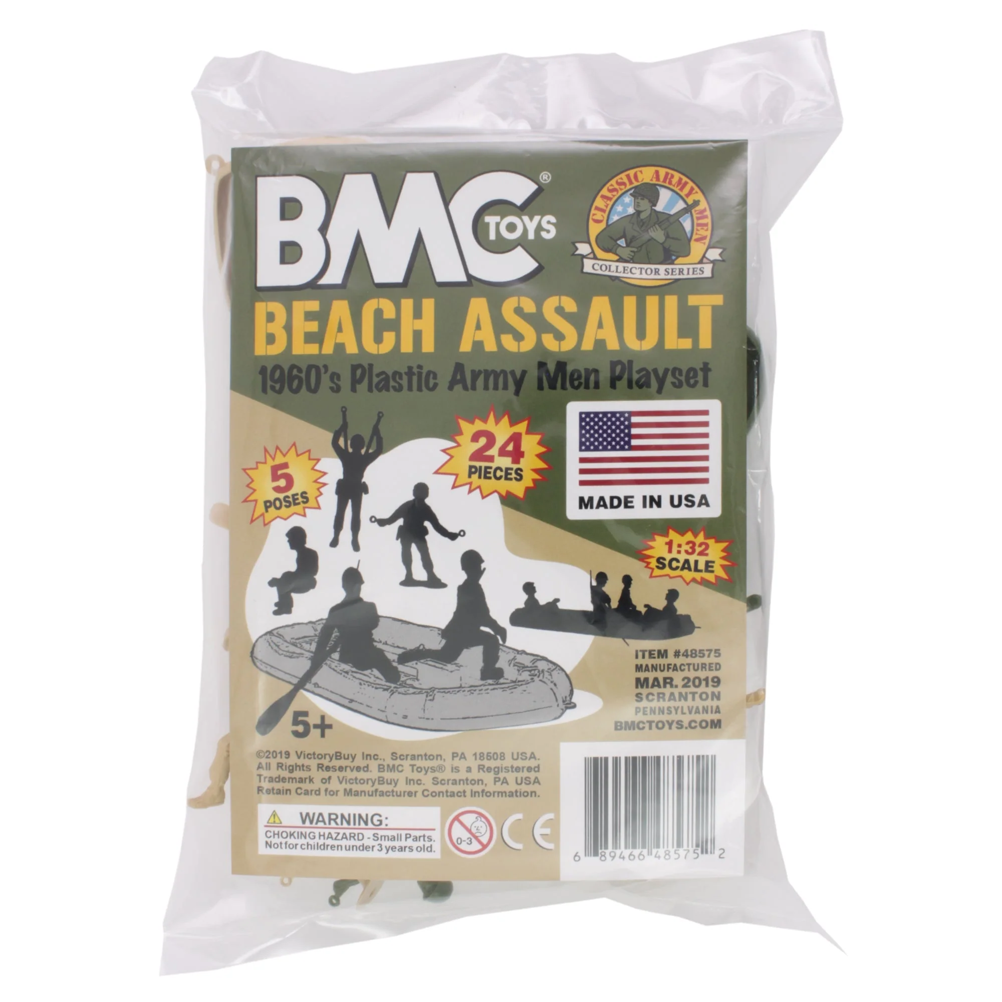 BMC Marx Plastic Army Men Beach Assault - OD Green & Tan 24pc WW2 US Soldiers - Image 5