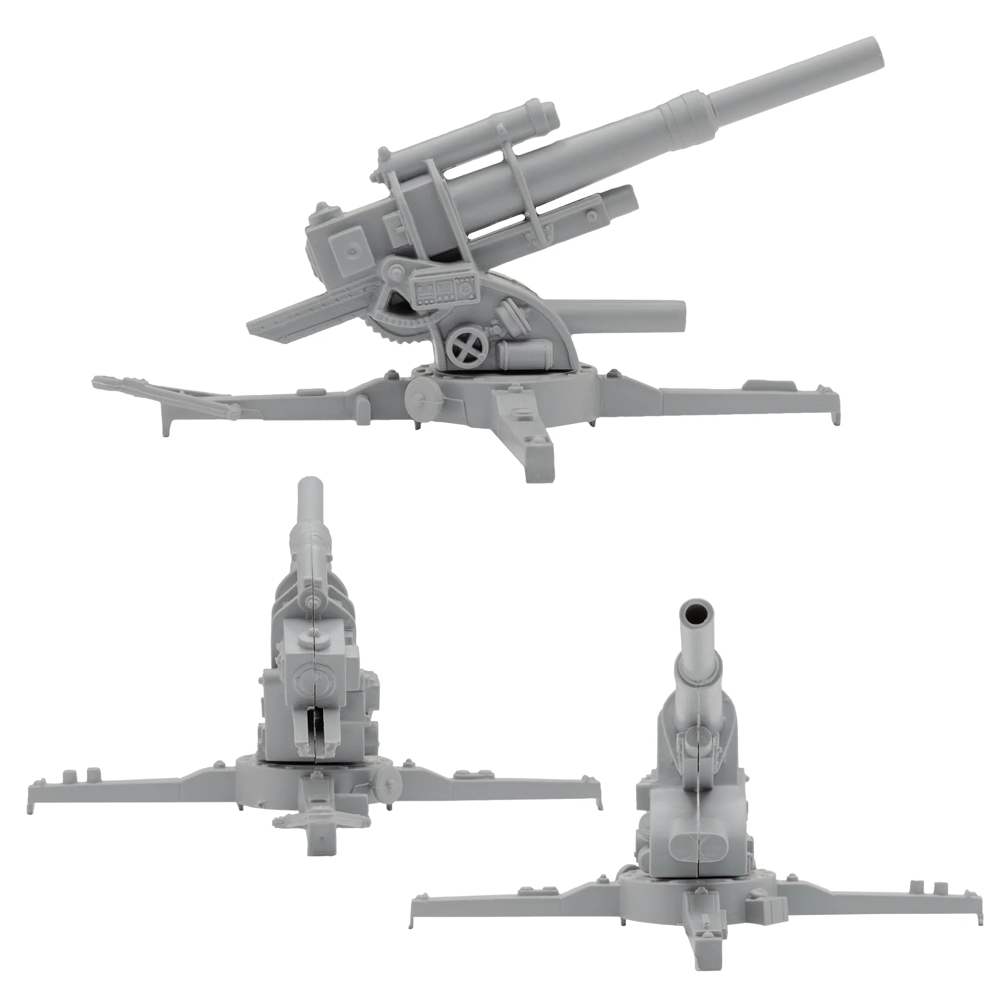 BMC Classic WW2 German 88mm Artillery - 2pc Gray Plastic Army Men Accessories - Image 5