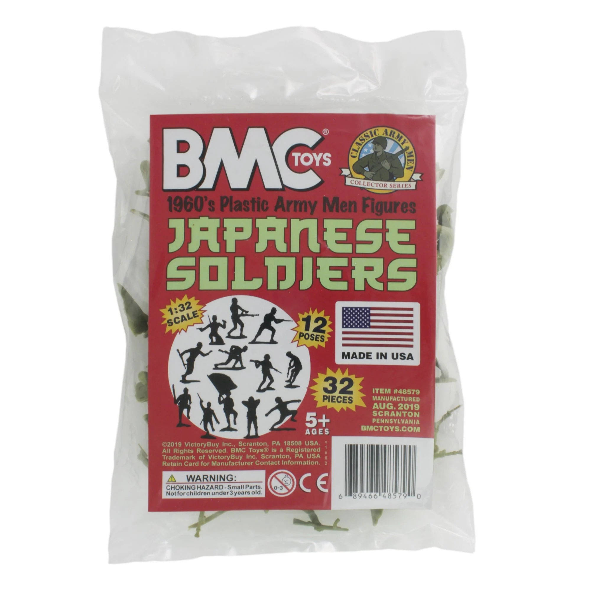 BMC Classic Marx Japanese Plastic Army Men Khaki-Green 32pc WW2 Soldier Figures - Image 6