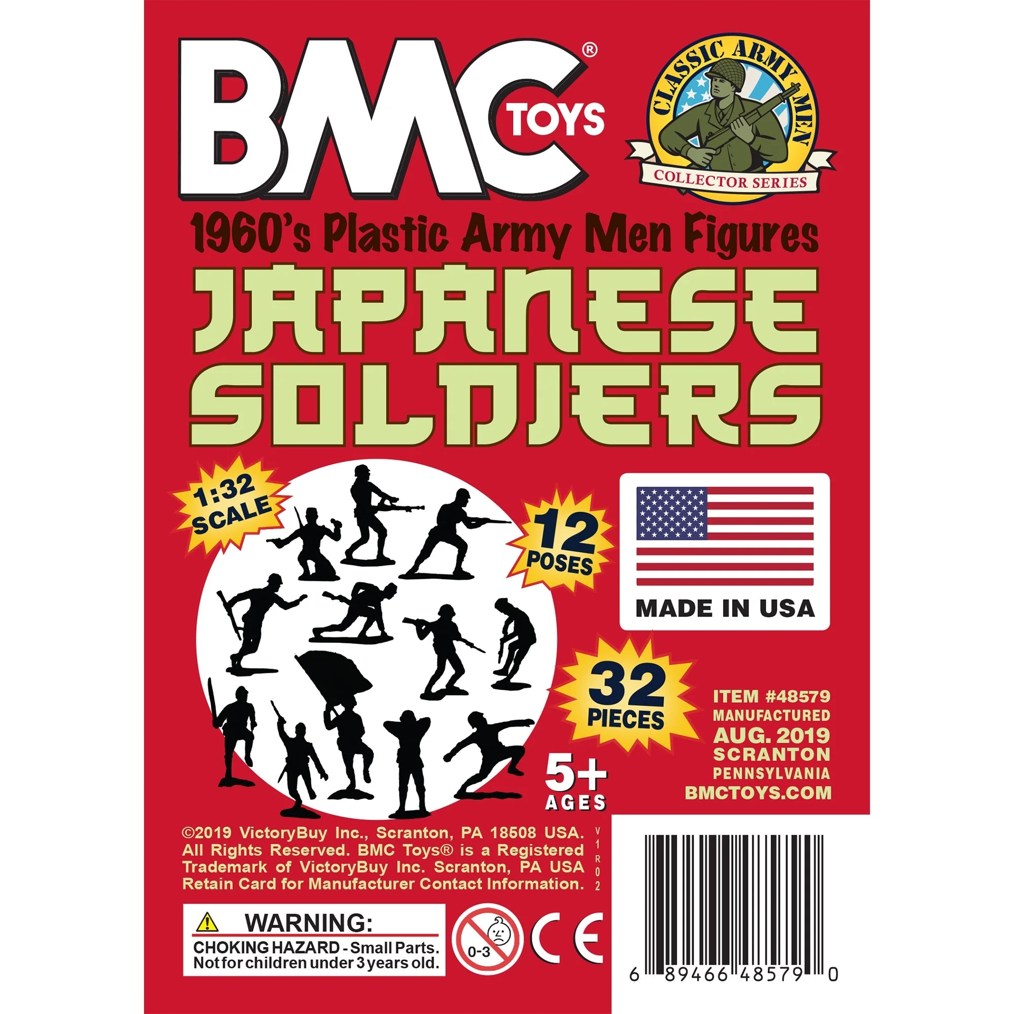 BMC Classic Marx Japanese Plastic Army Men Khaki-Green 32pc WW2 Soldier Figures - Image 7