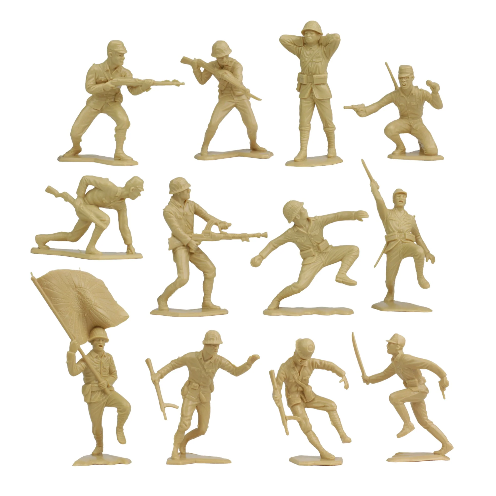 BMC Classic Marx Japanese Plastic Army Men - 32pc WW2 Soldier Figures - USA Made - Image 3