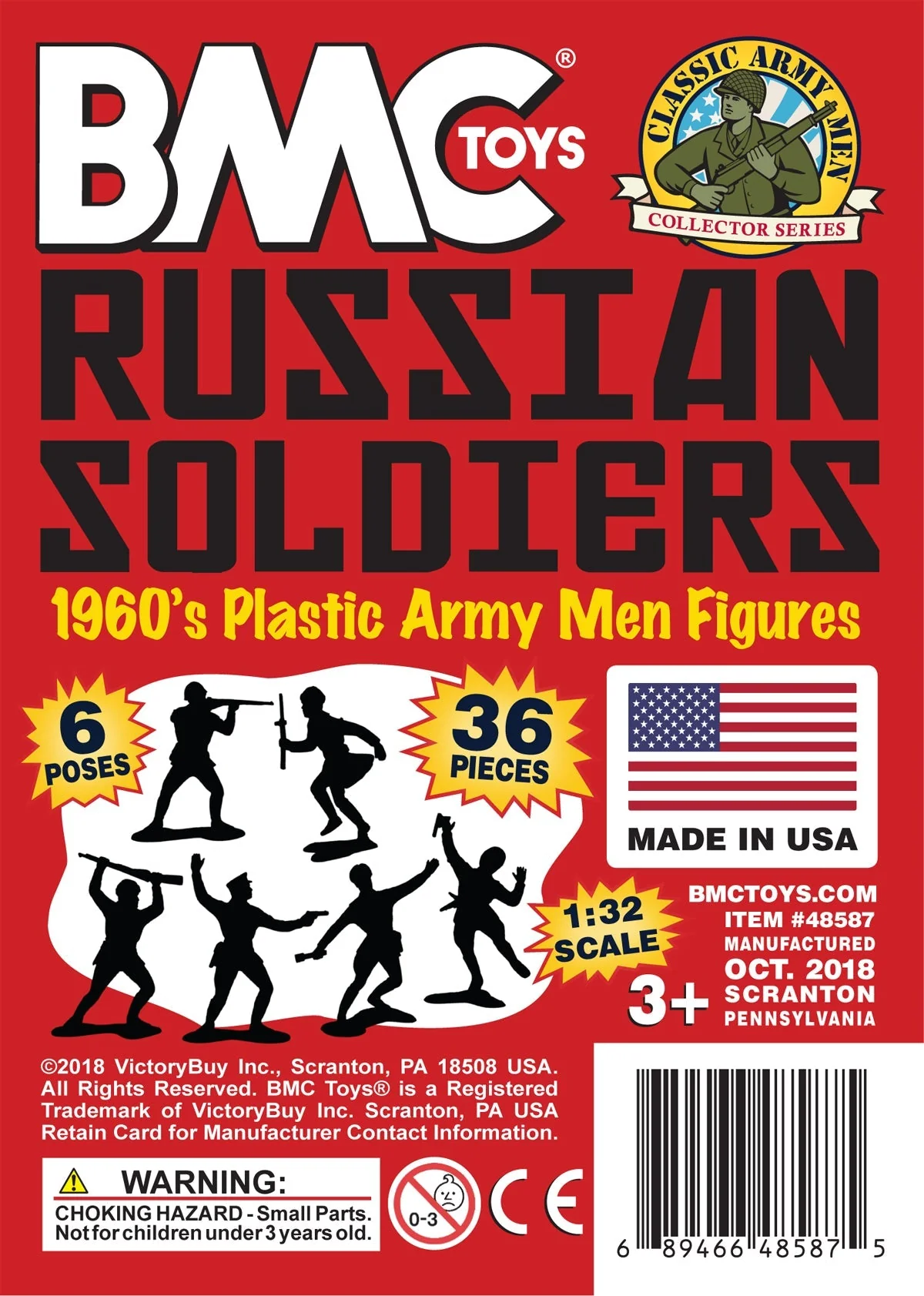 BMC Classic Marx Russian Plastic Army Men - 36pc WW2 Soldier Figures - USA Made - Image 7