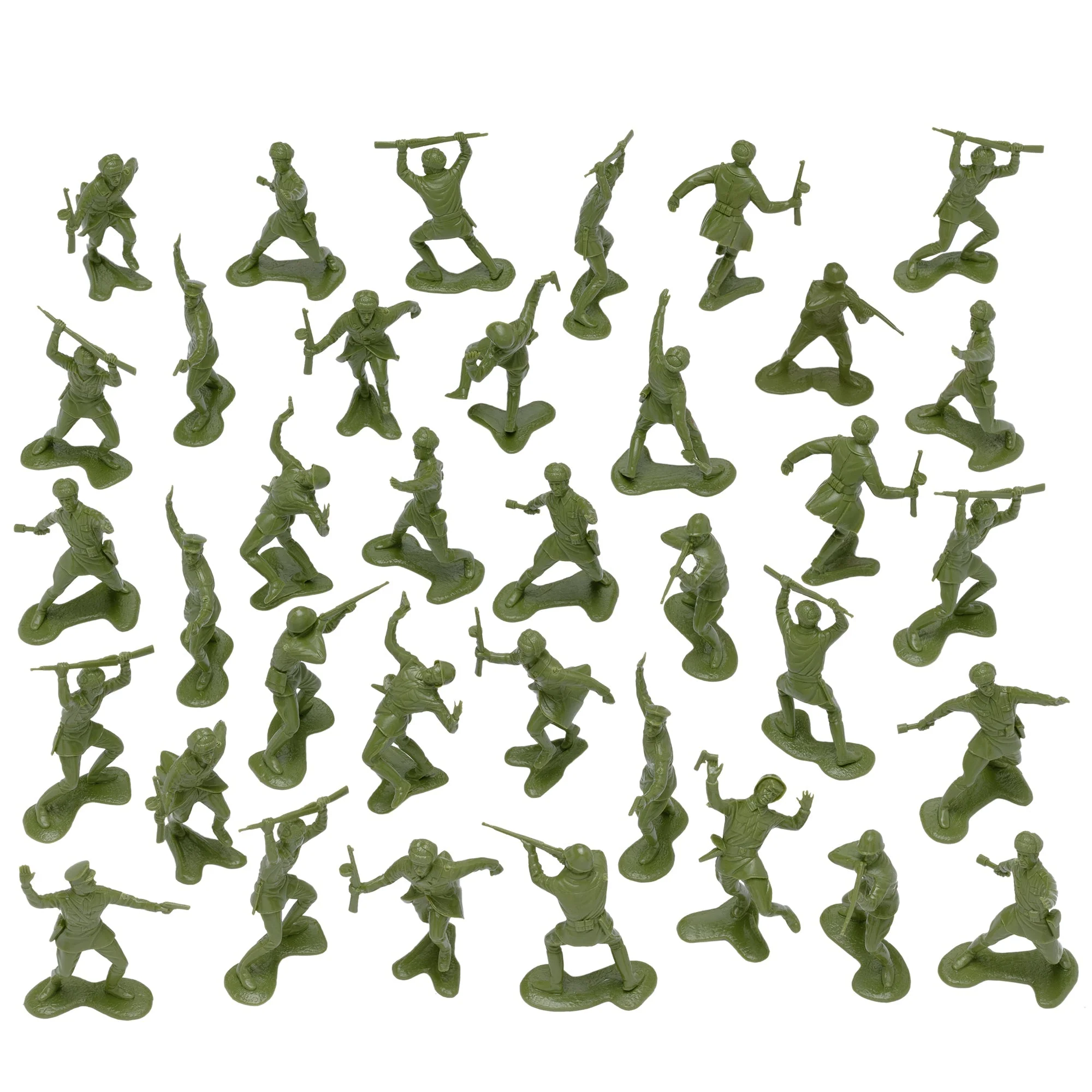 BMC Classic Marx Russian Plastic Army Men - OD Green 36pc WW2 Soldier Figures - Image 5