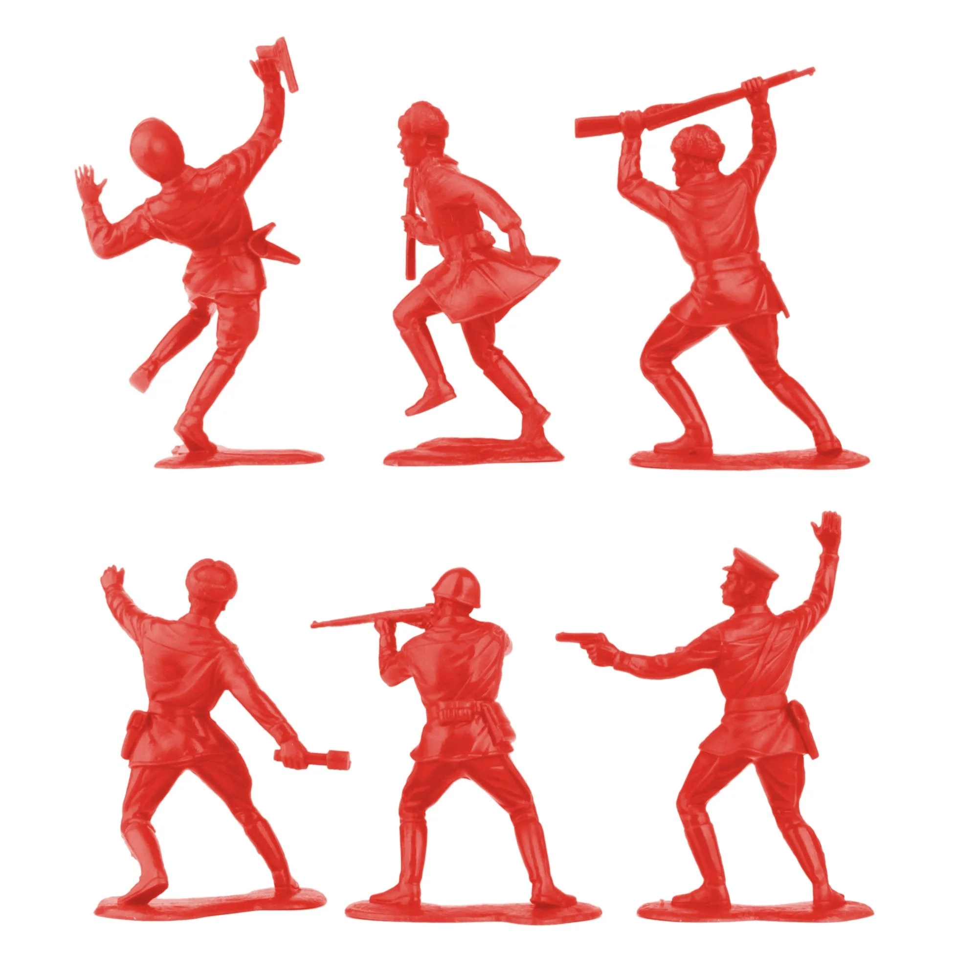 BMC Classic Marx Russian Plastic Army Men - Red 36pc WW2 Soldier Figures US Made - Image 4