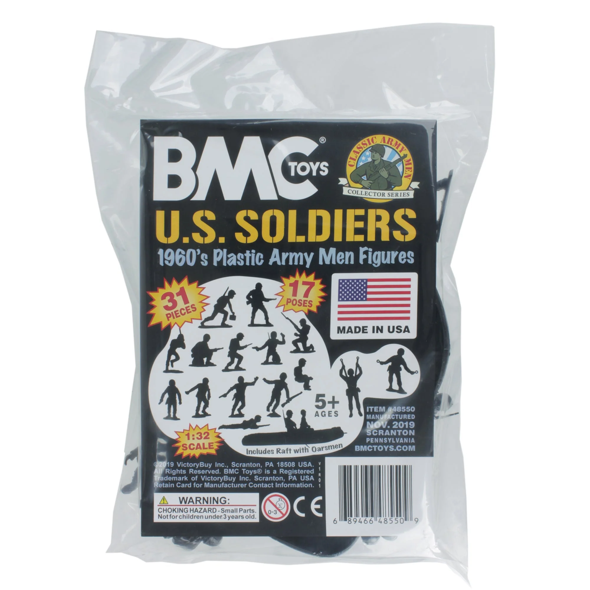 BMC Marx Plastic Army Men US Soldiers - Black 31pc WW2 Figures - Made in USA - Image 6