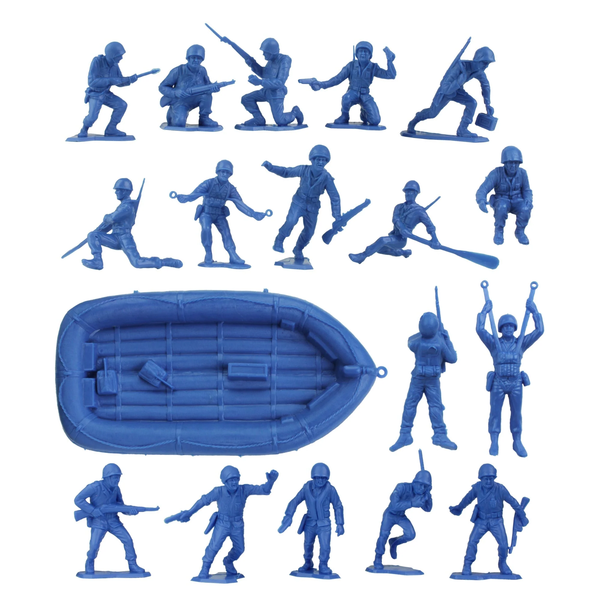 BMC Marx Plastic Army Men US Soldiers - Blue 31pc WW2 Figures - Made in USA - Image 2